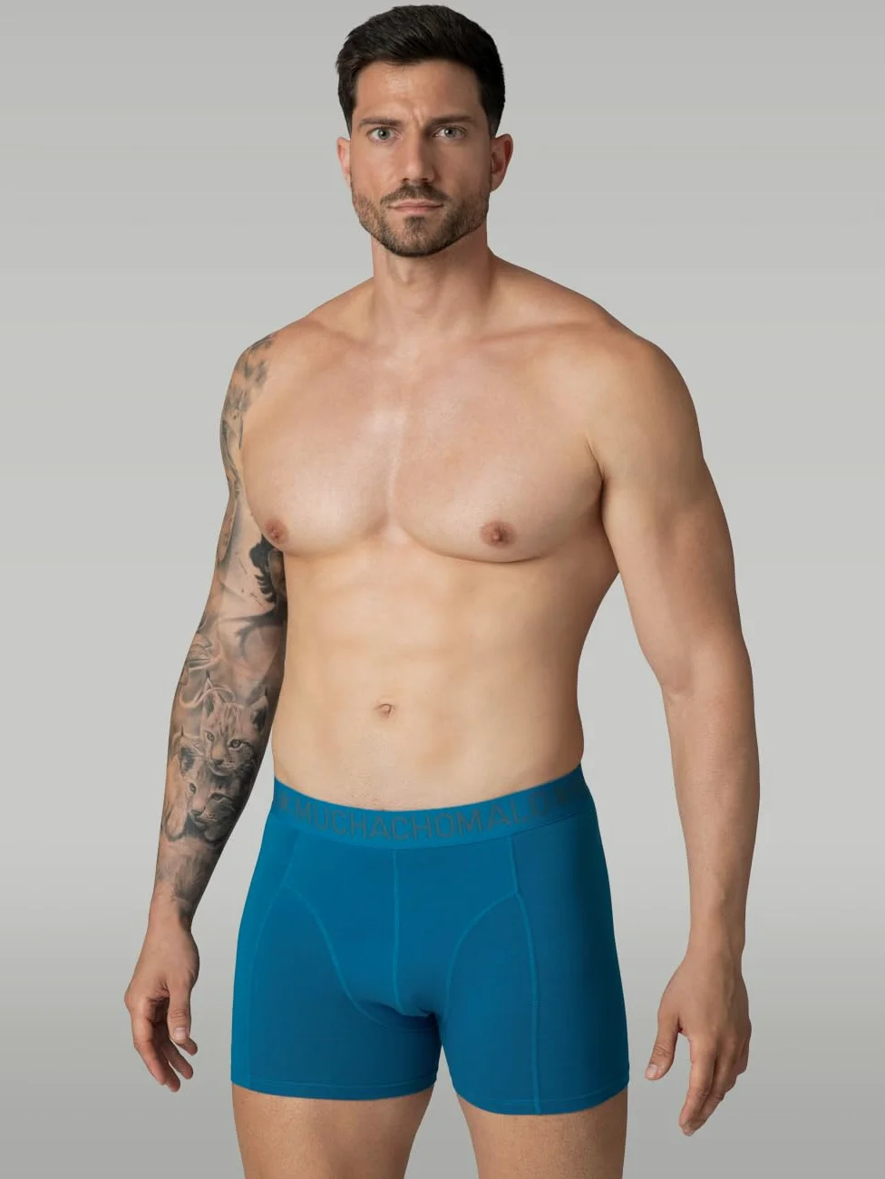 Muchachomalo Calzoncillos para Hombre, Ropa Interior Lisa de Algodón para Hombre, Pack de 7 Unidades, Bóxers Lisos de Corte Clásico con Cintura Elástica