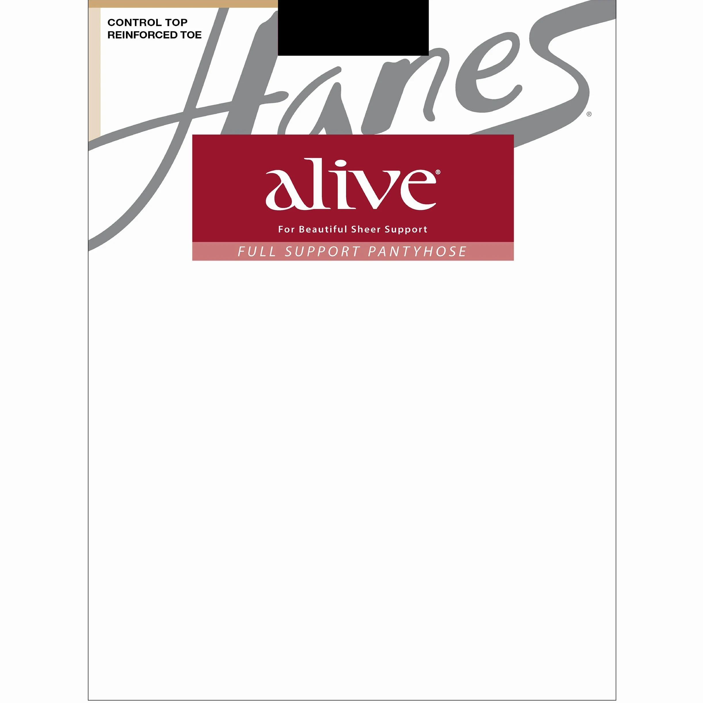 Hanes Alive Control Top Reinforced Toe Sheer Pantyhose Pantimedias Mujer (Pack de 1)