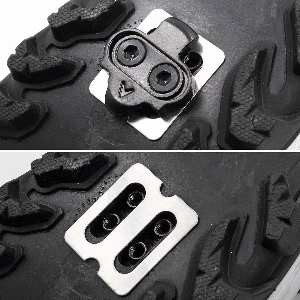 Zapatos de bicicleta SPD compatibles con pedales, placas antideslizantes para montaña