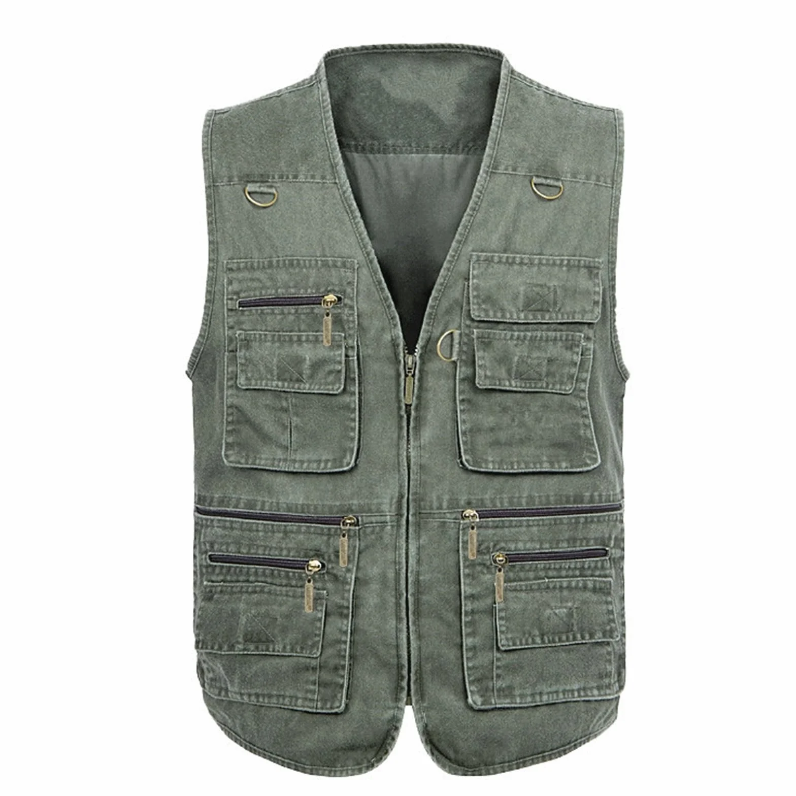 Chaleco Vaquero De Talla Grande Para Hombre, Chaleco Informal De Varios Bolsillos Para Pesca Al Aire Libre, Chaleco Vaquero Para Fotografía, Chaleco Sin Mangas