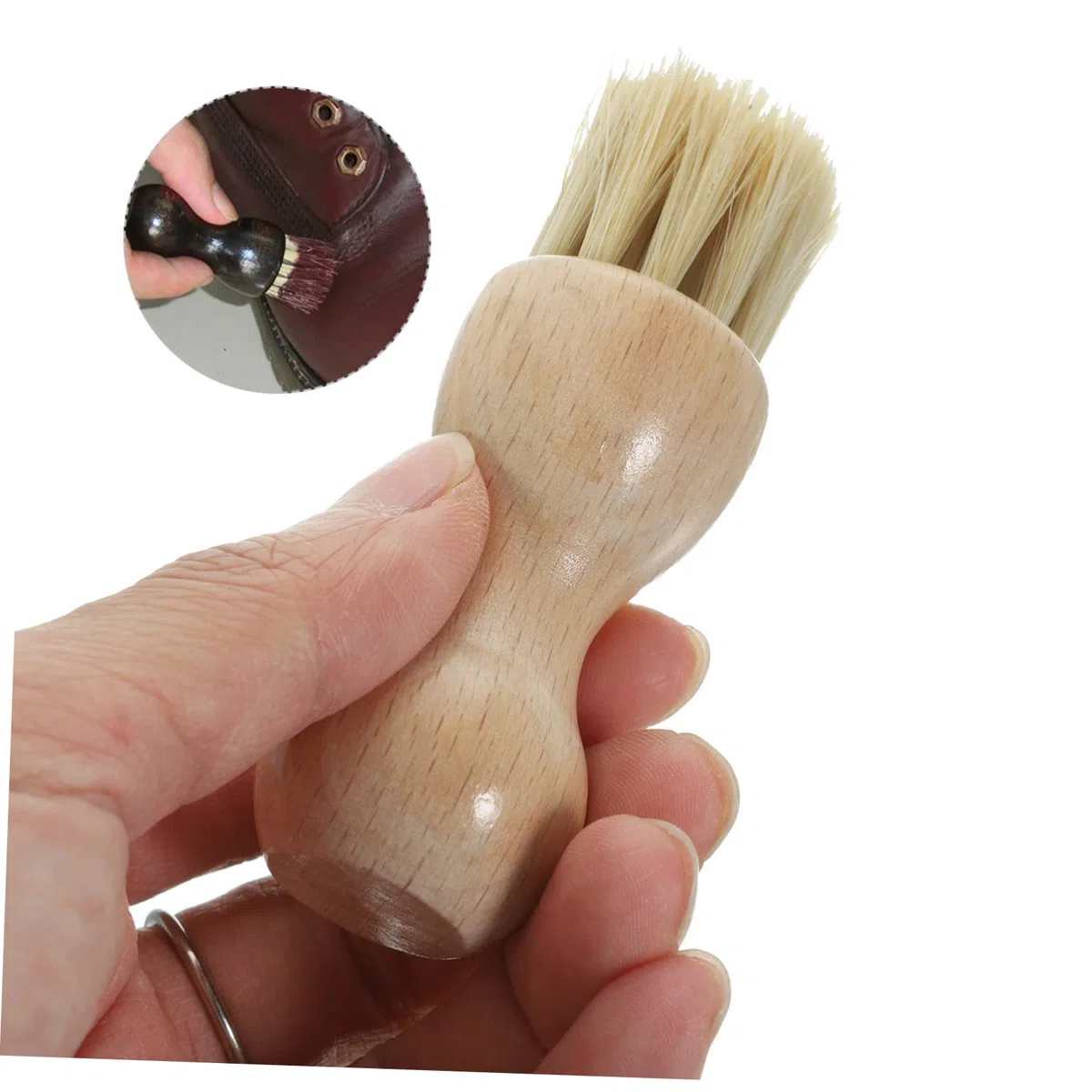 SHERCHPRY 11 Juegos Cepillo para Lustrar Zapatos Enderezar Pie Cepillo para Zapatos Al Aire Reutilizable Ranura Betún Zapato Pegajoso Marrón Pelo De Cerdo 2 Piezas*11