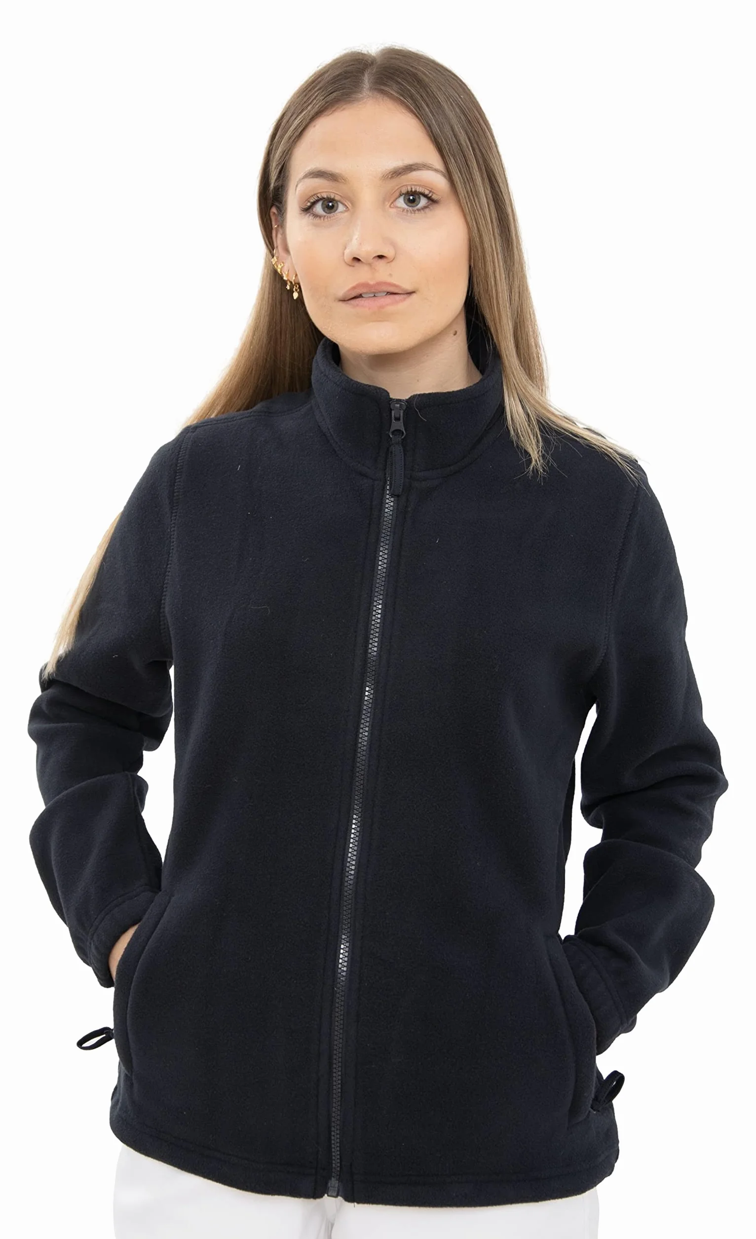 Sudadera Polar Enfermera Bordada con Bolsillos y Cremallera para Mujer