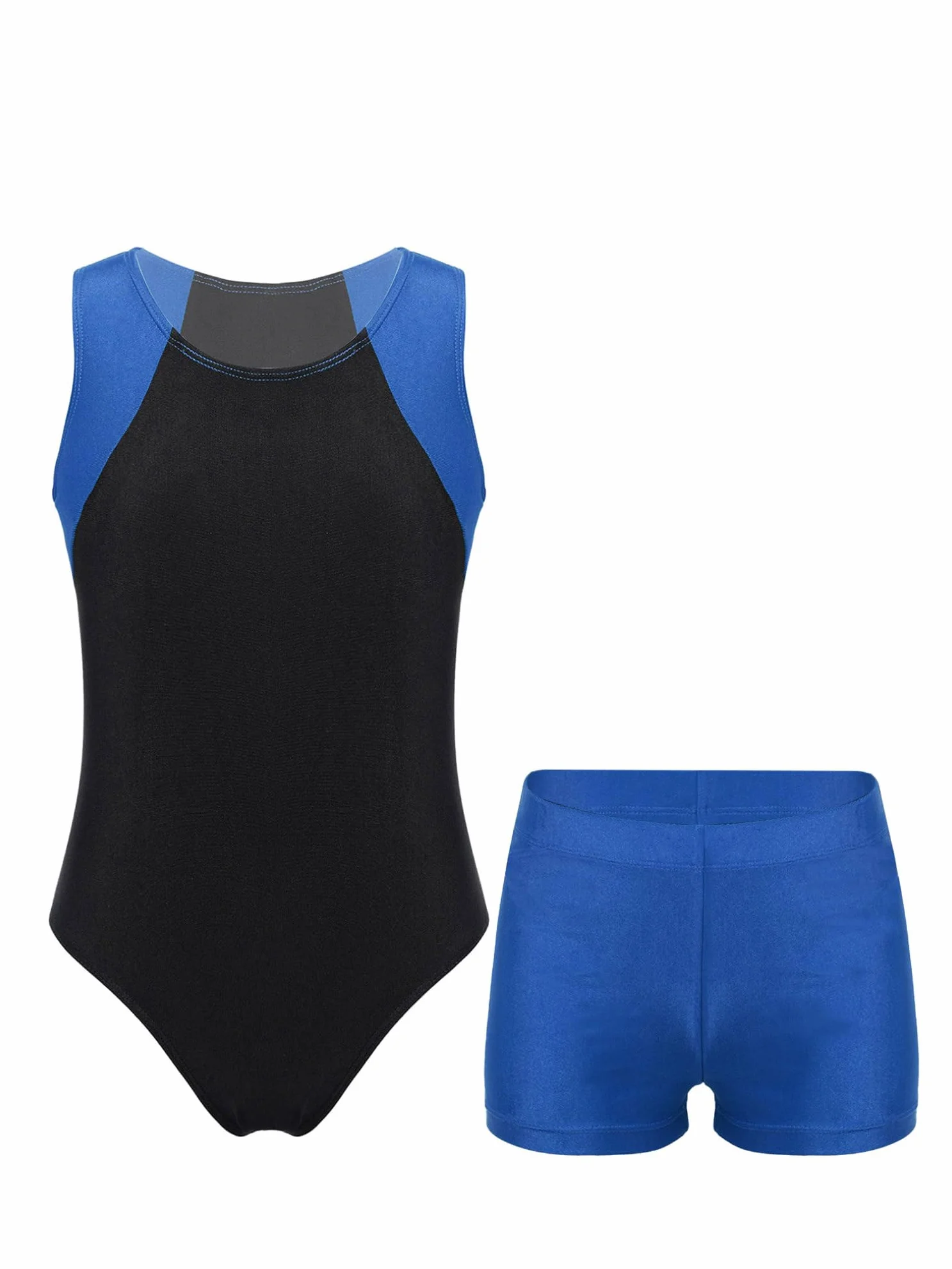 JEATHA Maillot Ballet Niño Leotardo Gimnasia Ritmica con Pantalones Cortos Maillot Elástico Conjuntos Deportivos Mono De Deportivo Fitness Yoga