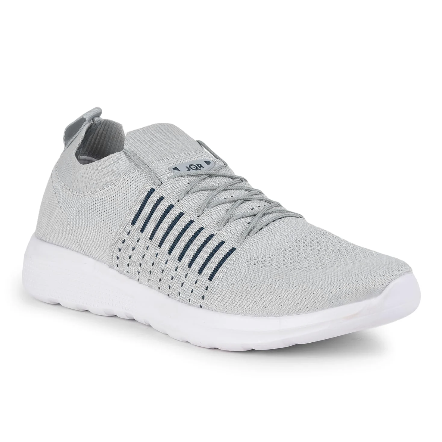 JQR MOJ 402 - Zapatos deportivos para hombre, para correr, caminar, ir al gimnasio, entrenamiento, elegantes, transpirables, ligeros, cómodos, L.GRY/C.GRN, 6 UK