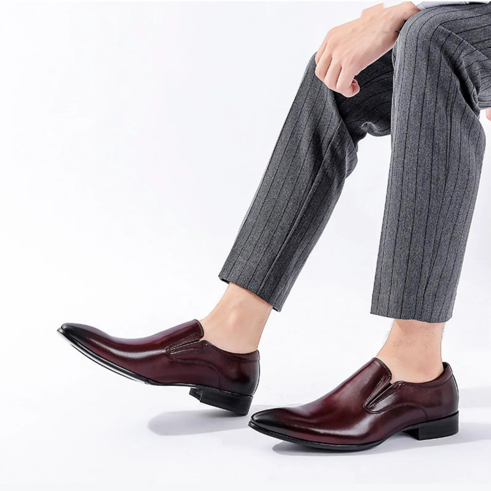 Genérico Mocasines Hombre Slip-On con Borlas Elegantes Traje Boda | Mocasines slip-on con borlas, silueta elegante y tacón de 3 cm para traje, oficina, boda y eventos formales