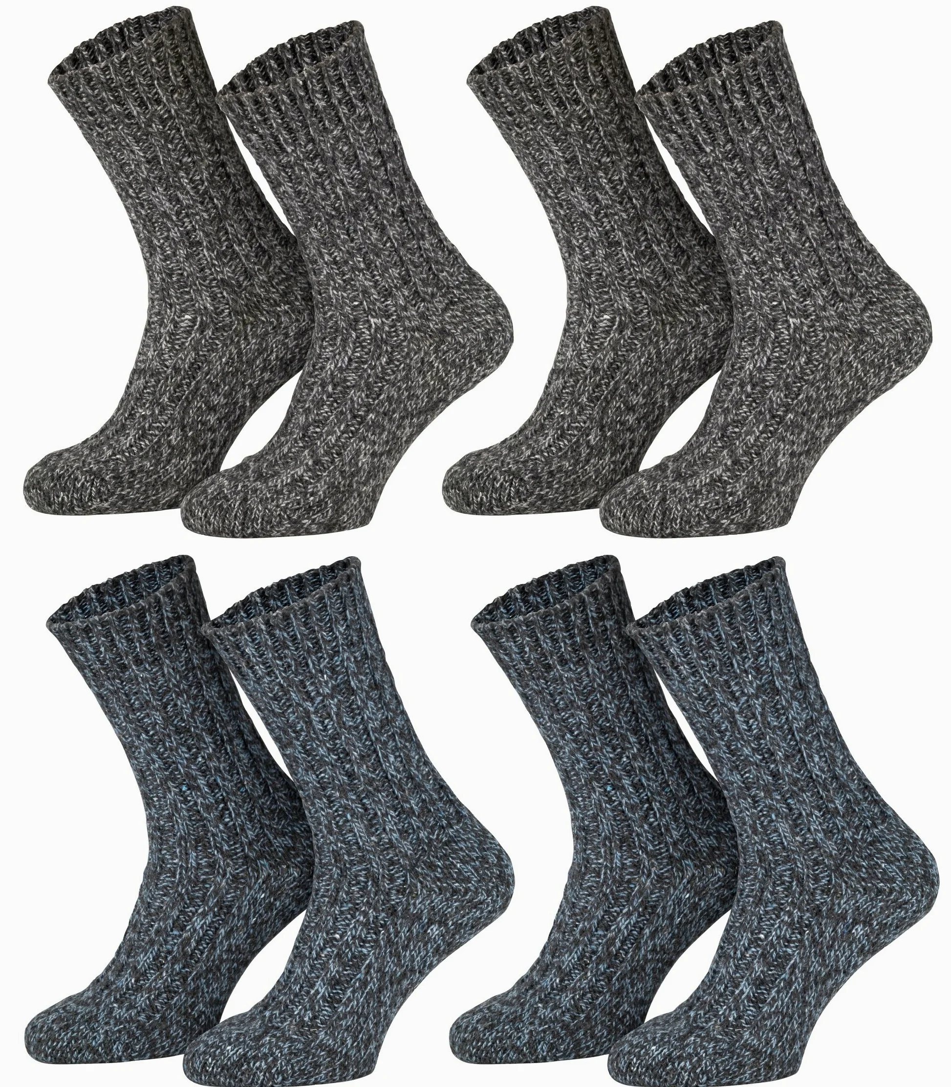 4 Pares Calcetines Noruegos Invierno Lana Unisex