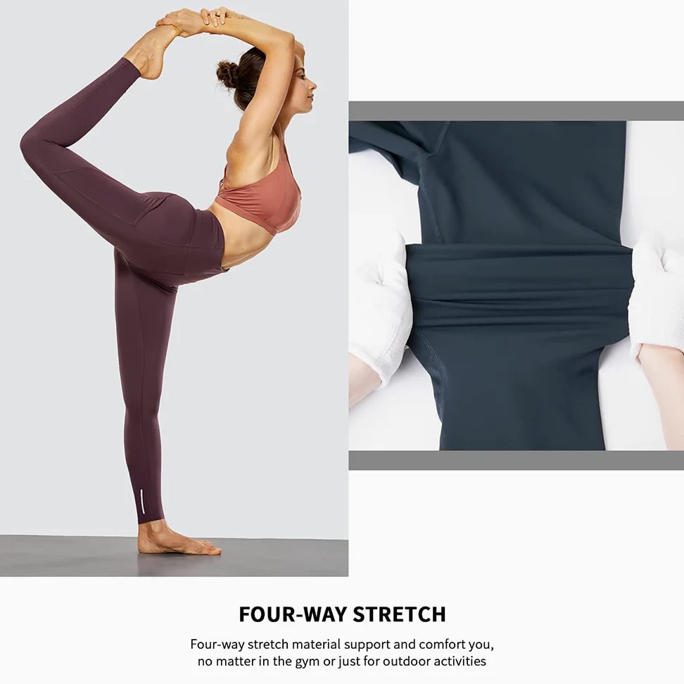 Polainas Impermeables Pantalones de yoga de cintura alta de las mujeres con bolsillos desnudos sentimientos de entrenamiento Leggings Polainas Trail Running ( Color : Texture pattern37 , Size : Large