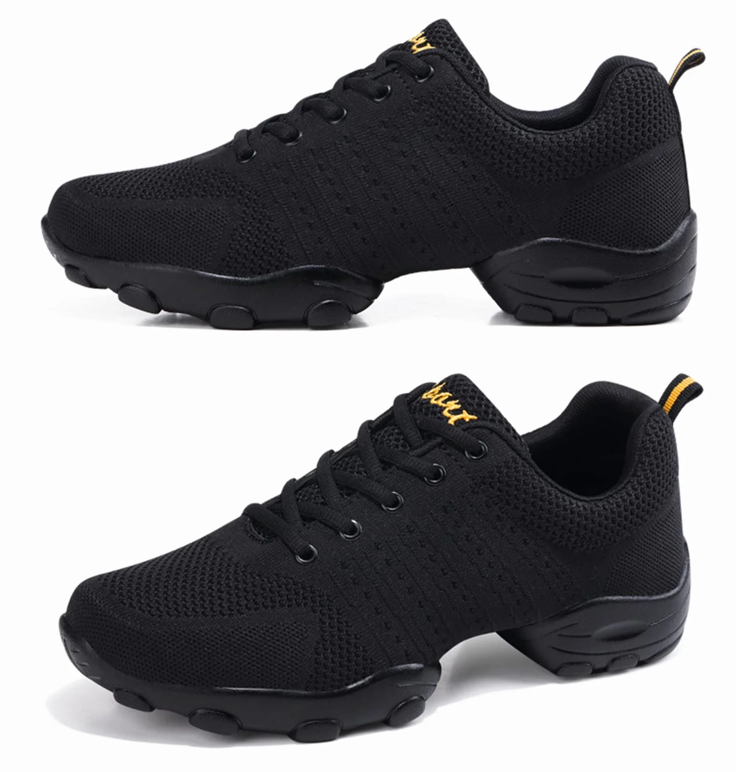 Zapatos De Baile para Hombres, Zapatos De Baile De Deportes Casuales, Adulto De Los Hombres Volando Tejido De Malla Suave Aptitud Suave Fitness Four Seasons Dance Shoes(40 EU, Black)