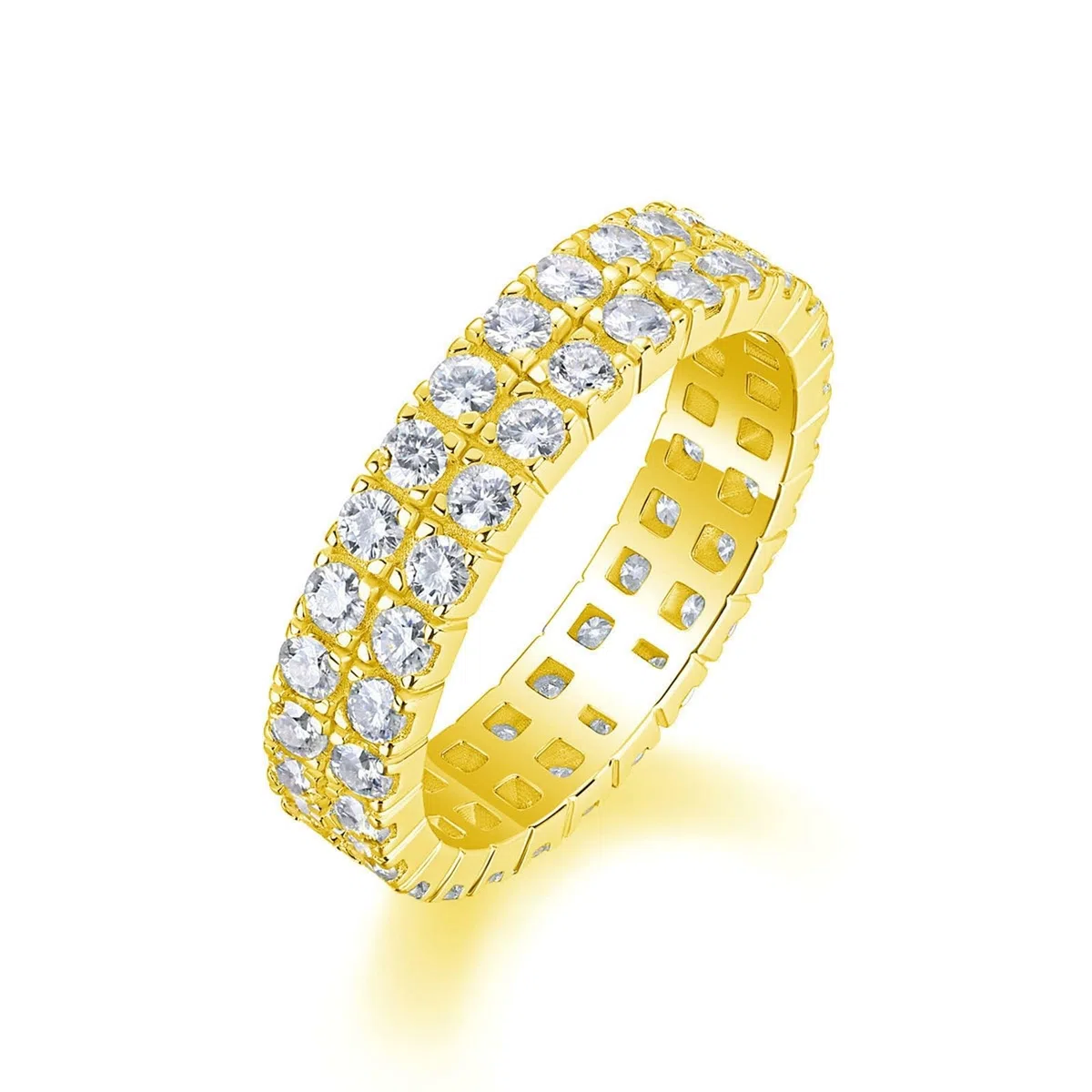KnSam Anillo de boda de oro de 9 K/14 K/18 K, joyas auténticas, anillos de amistad eterno con moissanita, anillos de banda de oro amarillo Au 375/585/750, talla 47-65