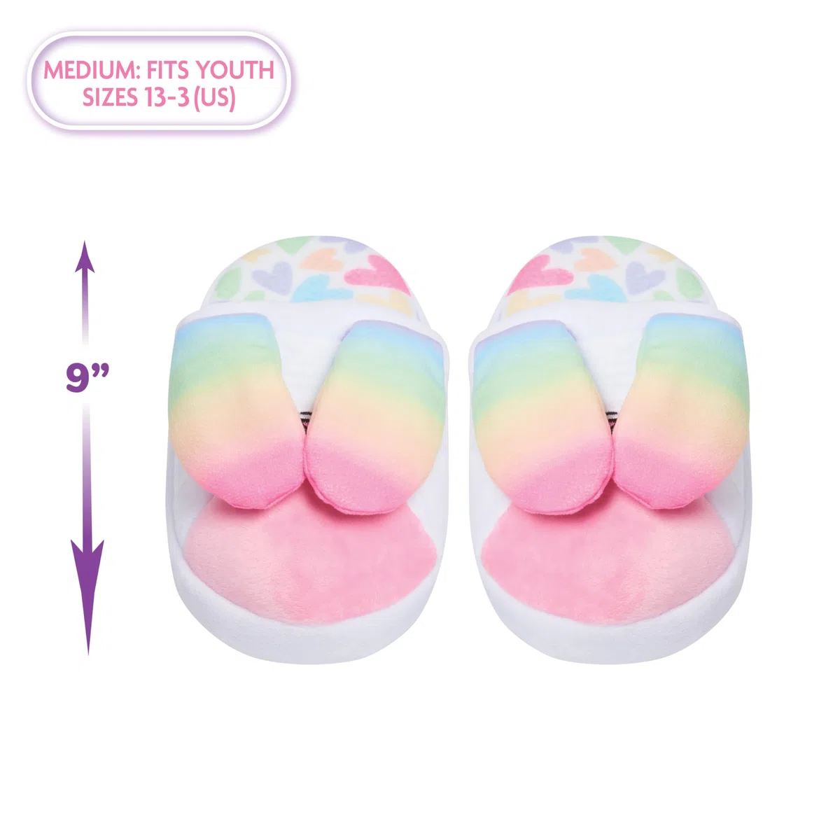 Flipeez - Pantuflas de conejo, medianas, se adaptan a tallas de niños 13-3