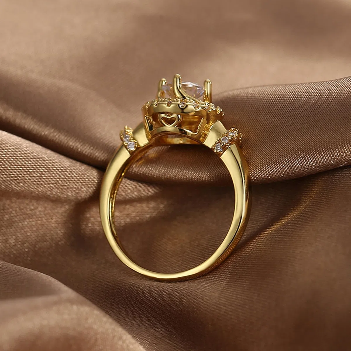 Anillo de oro de oro auténtico de 9 K/14 K/18 K, anillo de boda con 0,5 ct moissanite para mujer