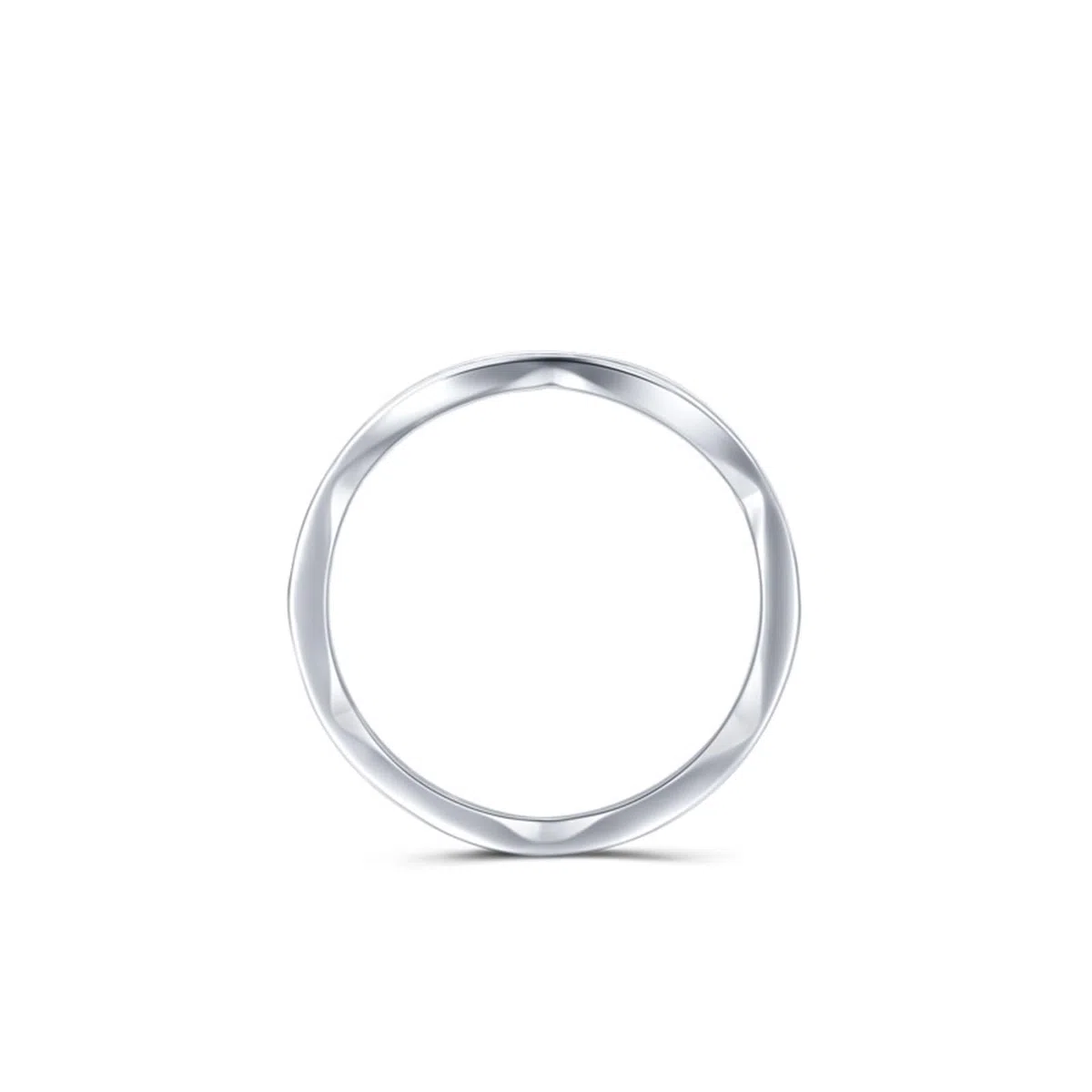 Anillos de boda de plata para mujer, anillos de amistad, delgados, geométricos, con corte redondo, diamante de laboratorio, oro blanco de 14 quilates, talla 50 (15,9)