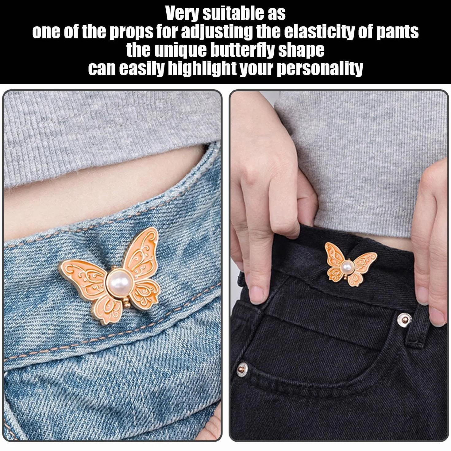 8 Pares De Hebillas De Cintura En Forma De Mariposa, Accesorios De Ajuste De La Ropa, Decoración del Cinturón De Vestir, Piezas A Juego para El Uso Diario De Las Mujeres.