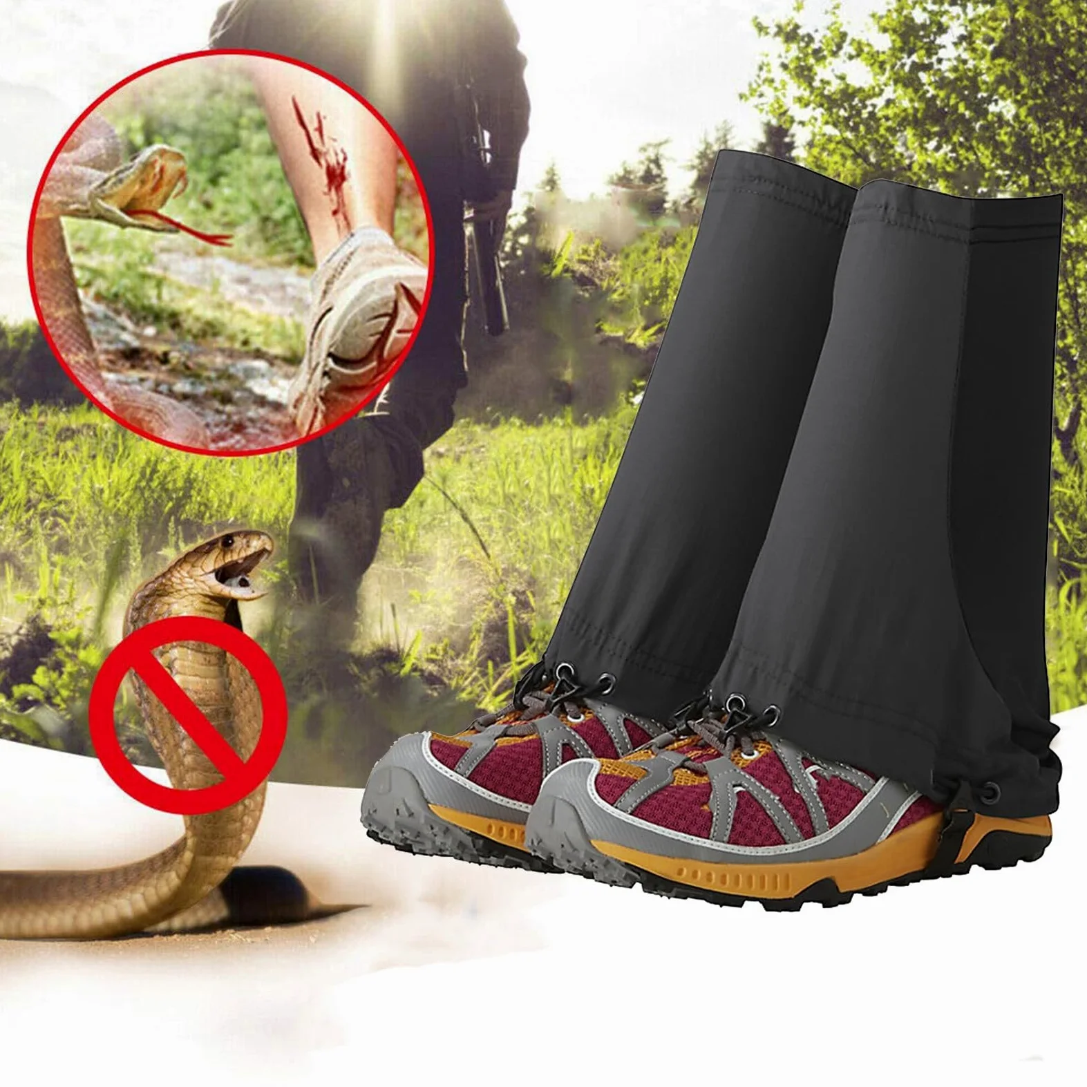 Polainas for piernas, polainas for exteriores transpirables y que absorben la humedad, polainas for raquetas de nieve for ciclismo, adecuadas for practicar senderismo, acampar, caminar, escalar y hace