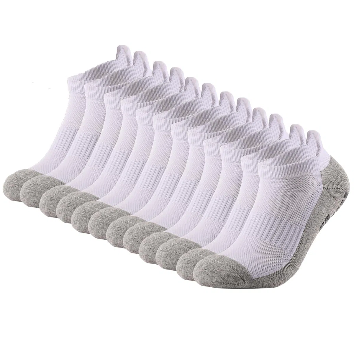 Calcetines de compresión de tobillo para hombres y mujeres, 2/4/6 pares, calcetines de compresión de corte bajo con soporte de tobillo, blanco, 12 pares, 12 Pares Blanco, 9-12