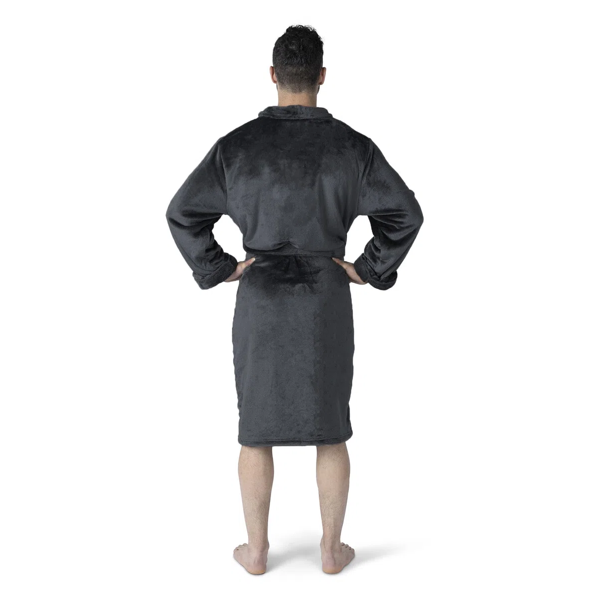 Northwest Bata de baño para hombre con parche de transferencia de tacto sedoso, color negro, talla XL, Fast Track Negro, XL