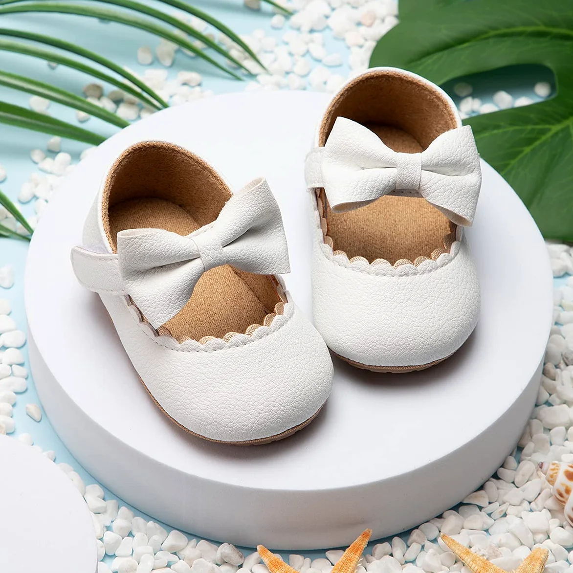 HsdsBebe Zapatos planos Mary Jane para bebés y niñas, con lazo, suela suave, antideslizante, para primeros pasos, zapatos de vestir de boda