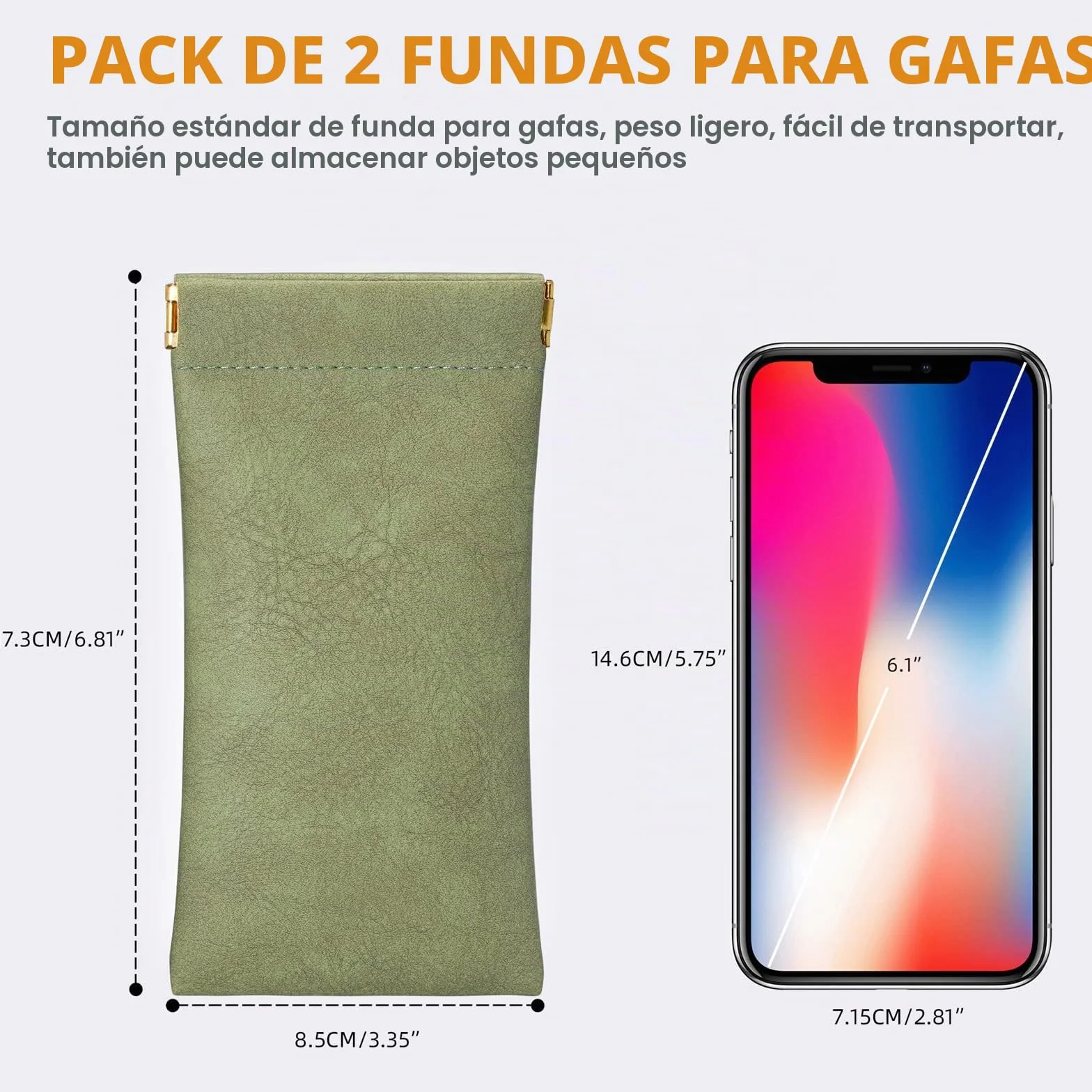 Molshine 2 uds Estuche suave para gafas de sol Portátil de cuero