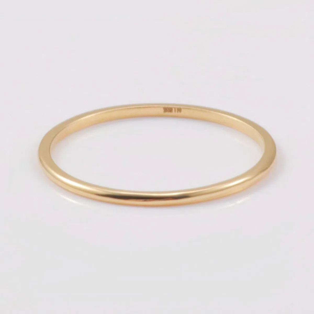 Anillo de boda de oro real Au 375/585/750, anillo de boda, anillo apilable fino para parejas, oro 9 K/14 K/18 K, sin alergias