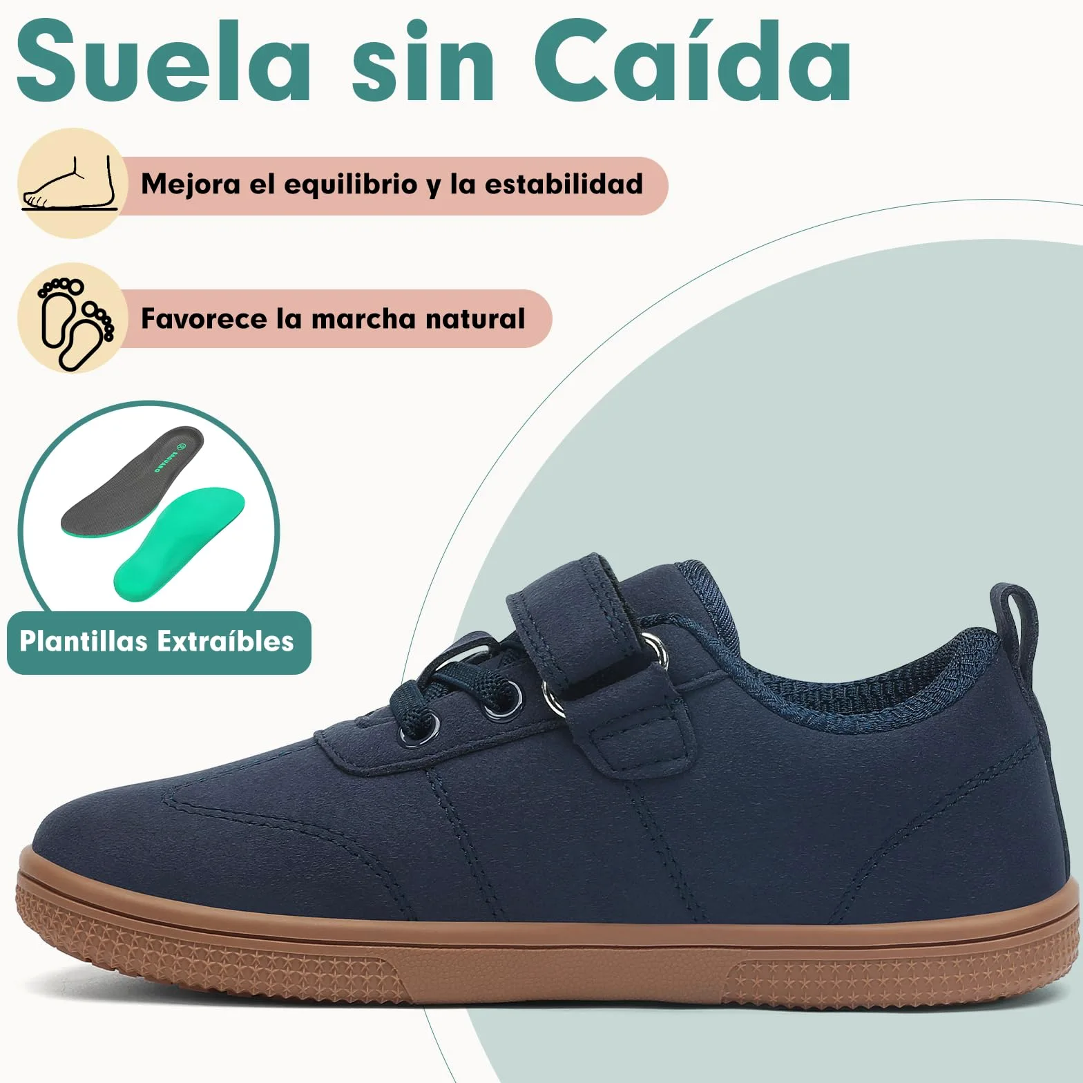 SAGUARO Zapatillas Barefoot Casual para Niños con Suela Plana y Puntera Ancha, 25–35 EU