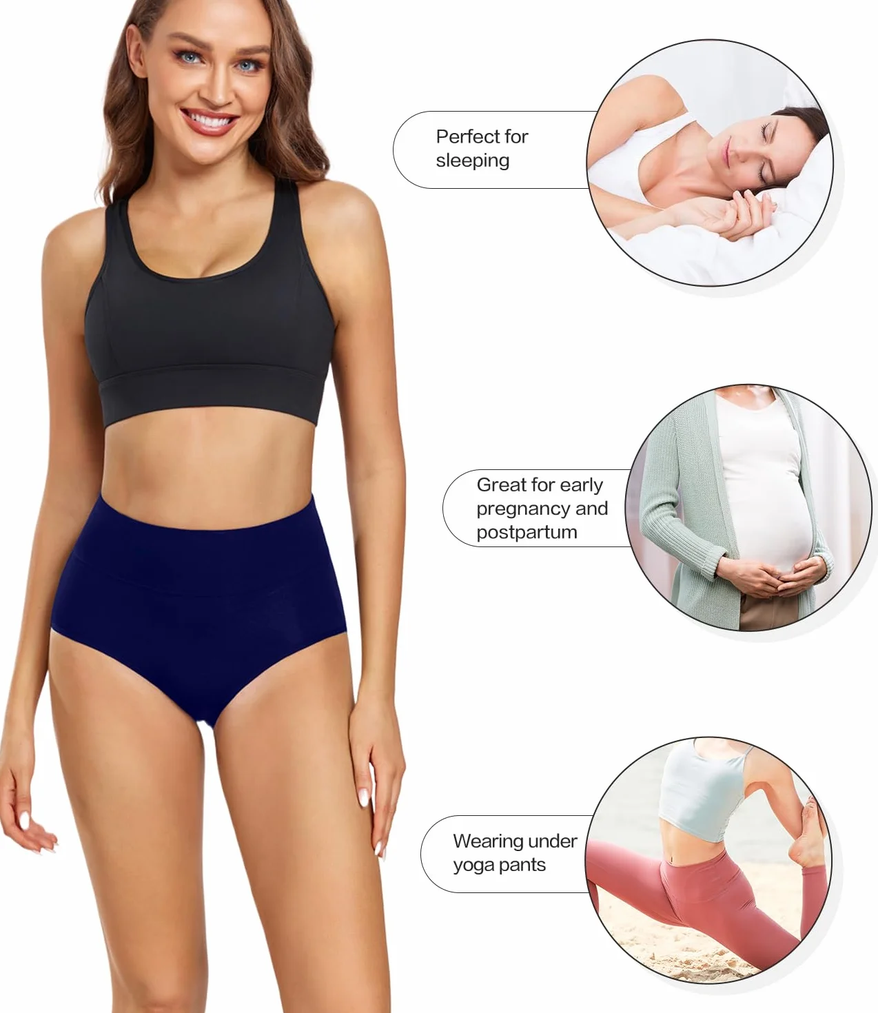 Wirarpa Bragas Mujer Algodón Culotte Cintura Alta Faja Reductora Pack 5