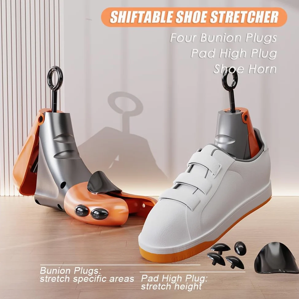 Estirador de zapatos para hombres y mujeres, ancho ajustable, expansor de zapatos, pies anchos (1 unidad)