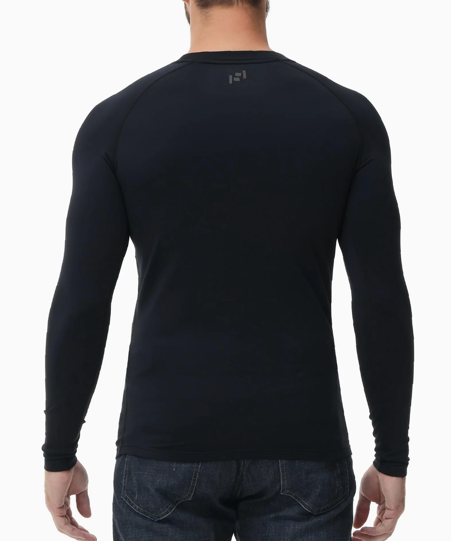 HUGE SPORTS - Camiseta térmica de invierno para hombre, primera capa, manga larga, de secado rápido, para running y ciclismo