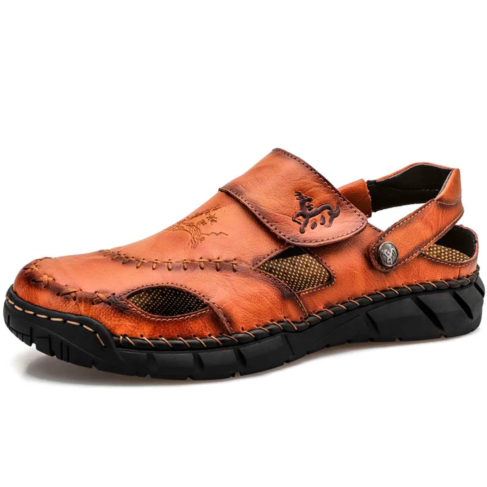 Genérico Sandalias De Verano Hombre Cerradas - Sandalias Transpirables Sin Cordones para Hombre para Caminar De Forma Informal En La Playa CóModas Ligeras Y Planas Calzado De Verano para Exteriores