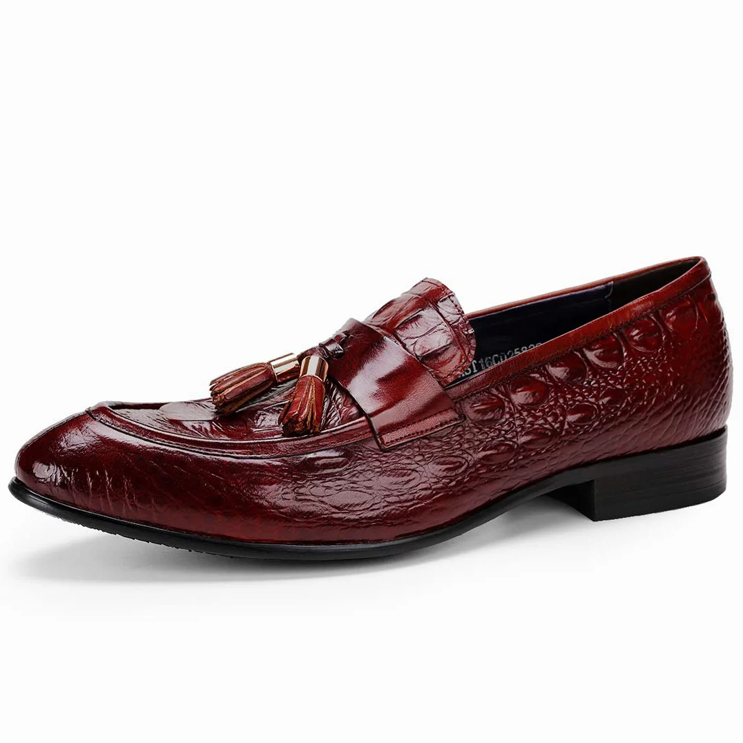 Mocasines Formales en Cuero para Hombre Loafers Casuales Negocios Zapatos de Vestir con Borlas