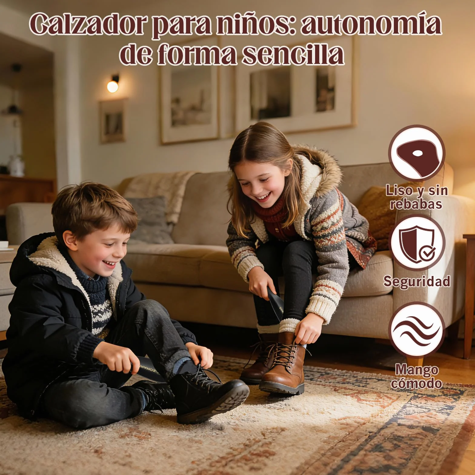ZOMAKE Calzador de Zapatos Metálico 19cm Acero Inoxidable 2 Piezas