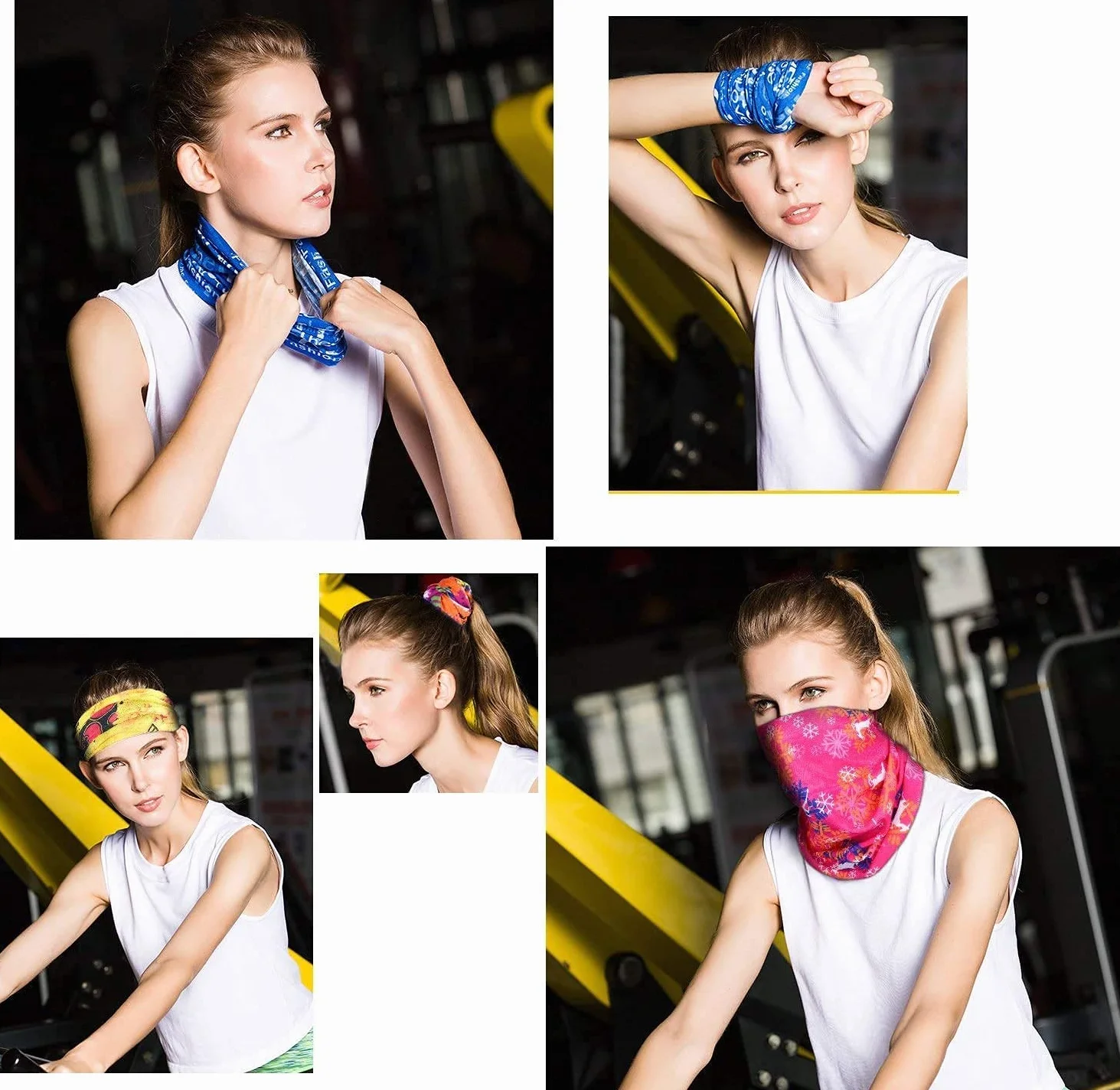 SLOSH Bandana Cintas Pelo Deporte Hombre Mujer Ciclismo Yoga Elastica Pañuelos Cabeza UV