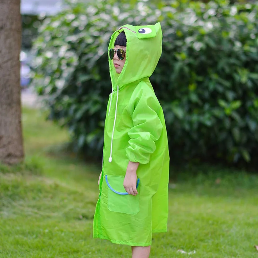 Chaqueta de Poncho de Lluvia para Niños y Niñas Gorro de Rana Impermeable Verde 4 Años