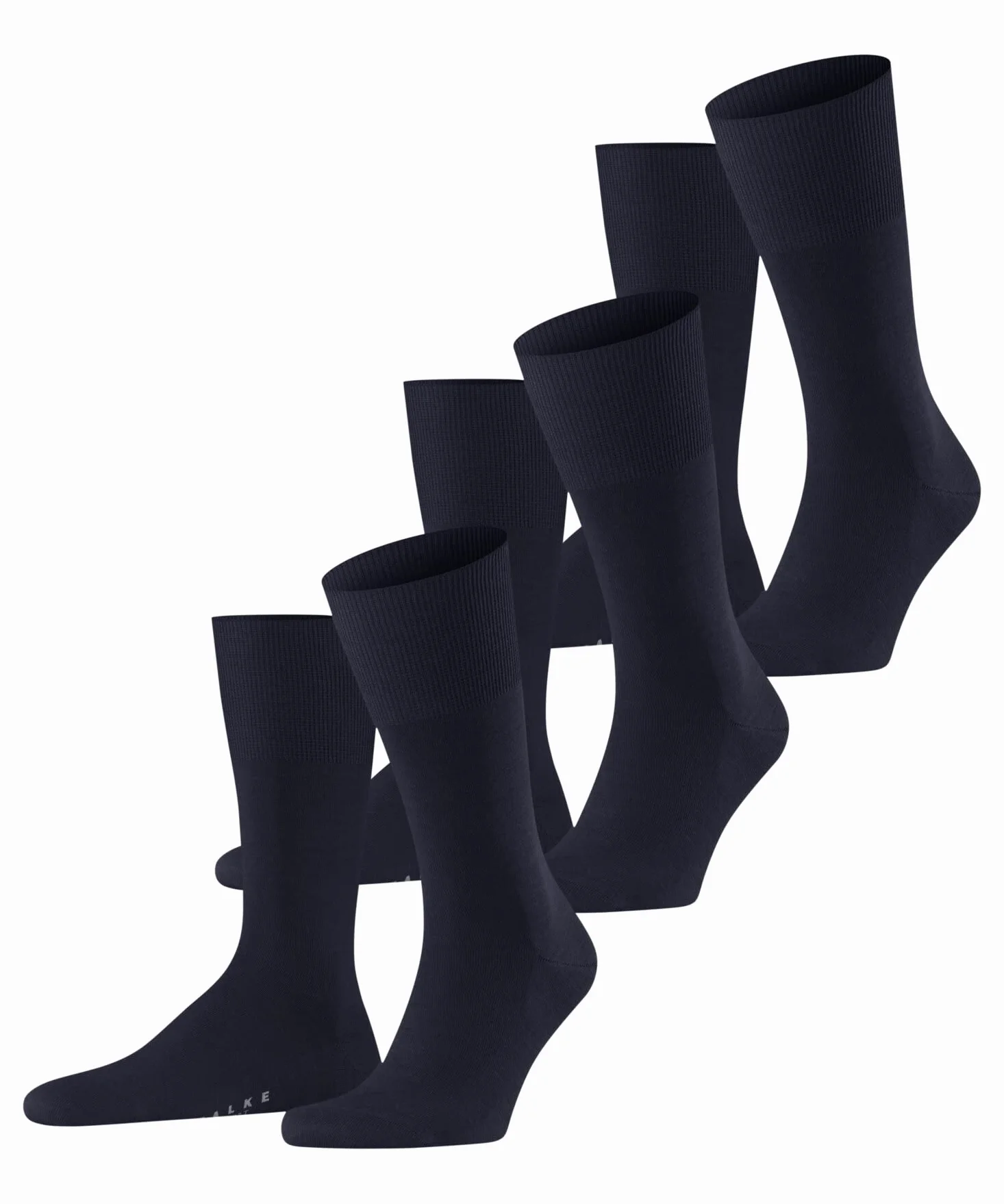 FALKE hombre Airport 3-Pack calcetines transpirable regulación del clima antiolores lana algodón fino liso costura plana en la zona del dedo del pie la vida cotidiana multipack 3 pares