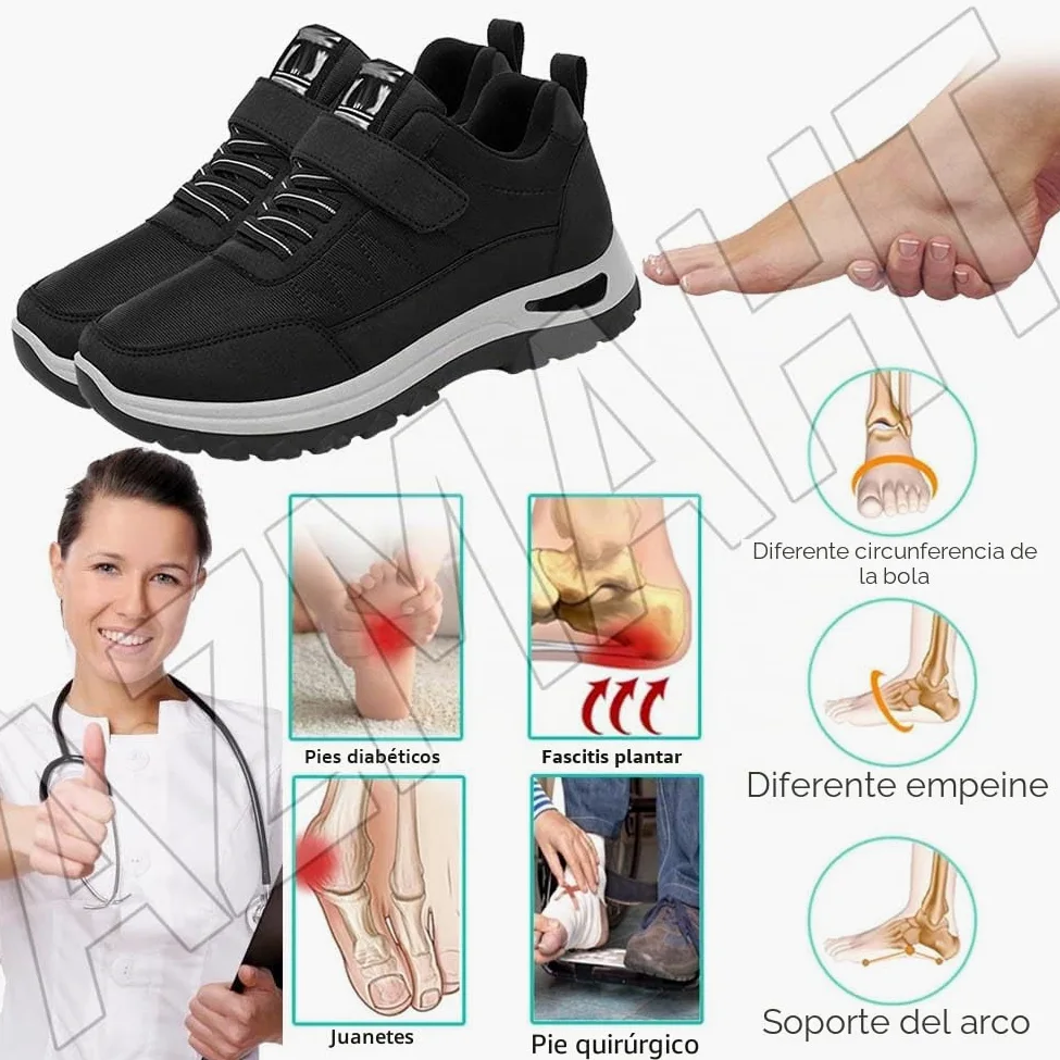Fascitis Plantar Zapatillas casa Zapatos ortopedicos Mujer y Hombre Ancho Especial para Pies Delicados Blue,40/250mm