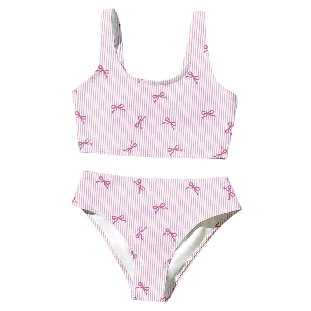Traje de baño triángulo para niña con falda, traje de baño de dos piezas para niñas, bonito bikini con tirantes, tankini de verano con estampado floral para adolescentes, adolescentes y estudiantes en