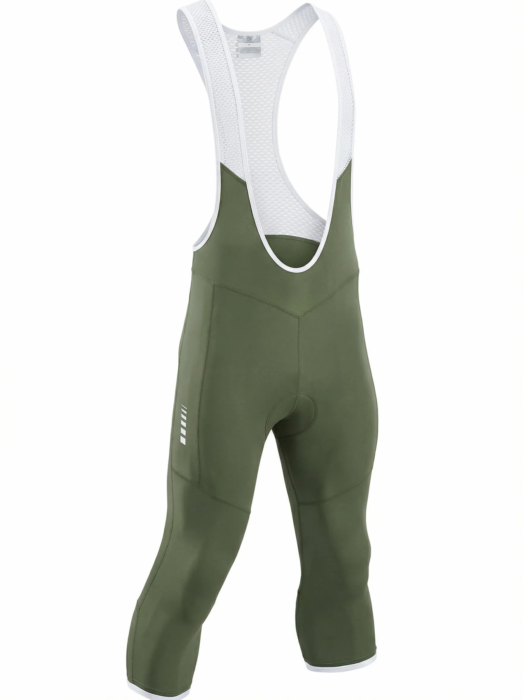 Przewalski Pantalones Cortos de Ciclismo para Hombre, Pantalones de Ciclismo 3/4 Acolchados 4D, Mallas de Ciclismo para Hombre | Transpirable elástico en 4 direcciones, almohadilla 4D en capas, pinzas de silicona para las piernas y detalles de poca luz