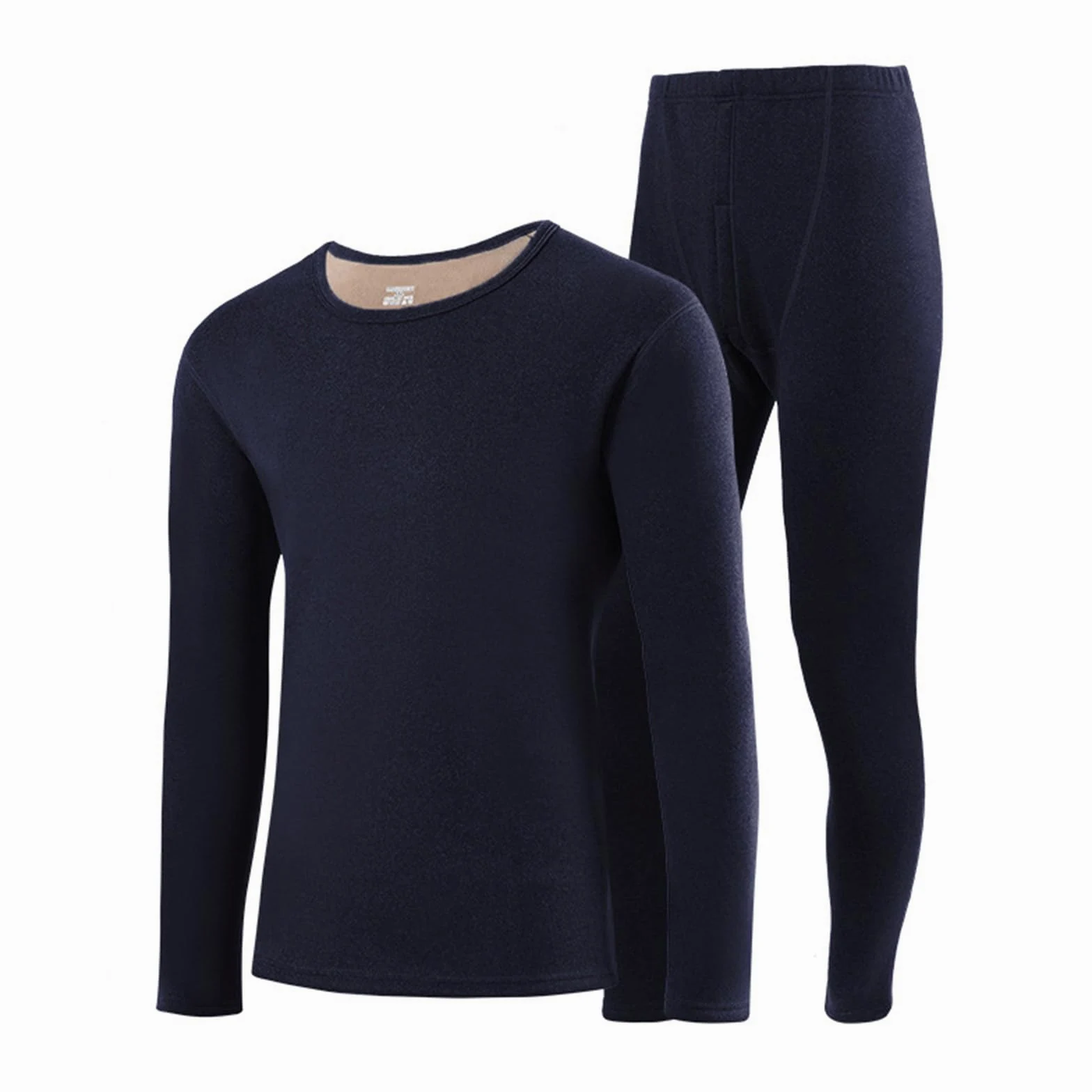 Conjunto de Ropa Interior térmica para Hombre, Tops y Pantalones cómodos de Lana de Doble Capa engrosados,Blue-4XL