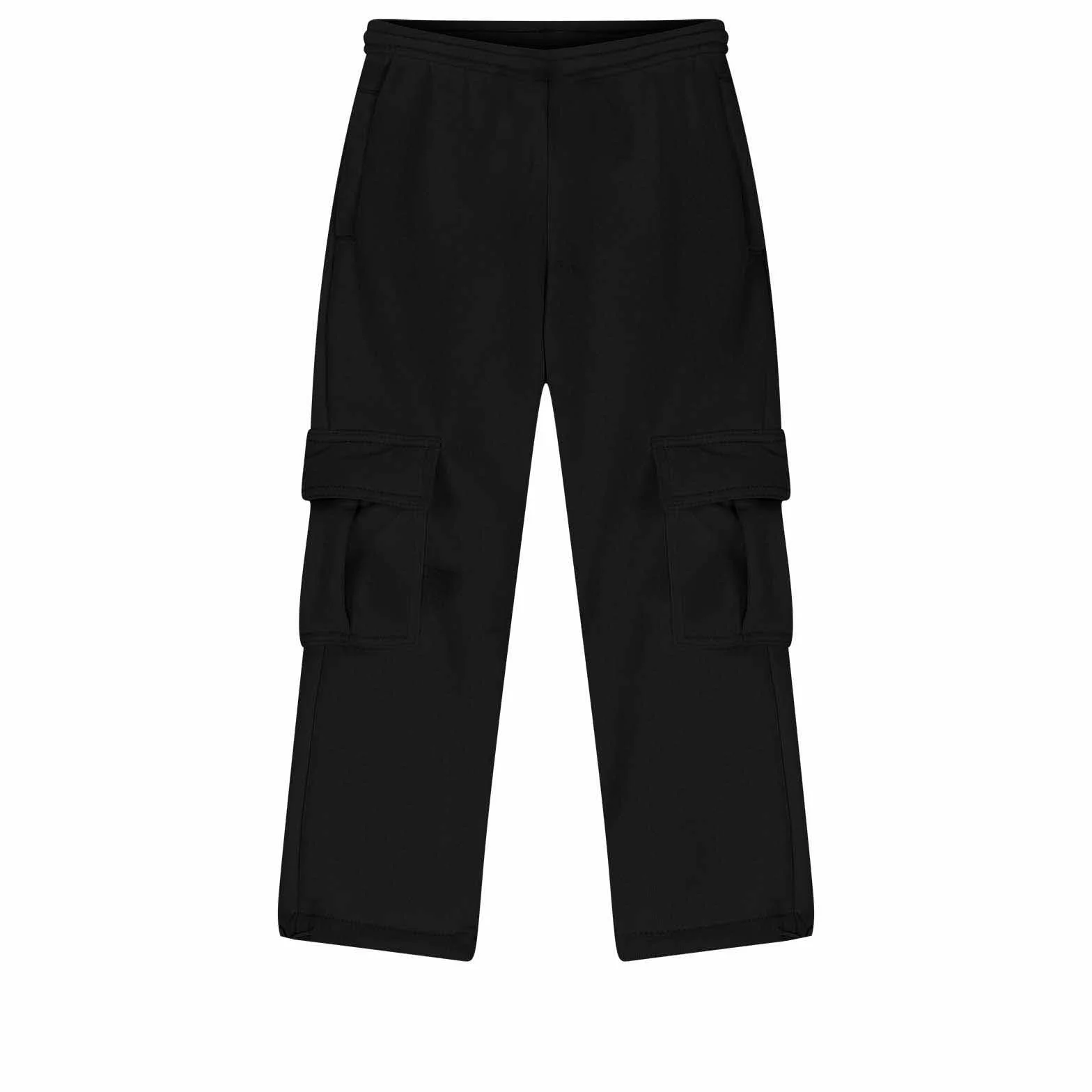 Pantalones deportivos largos para hombre con cordón negro