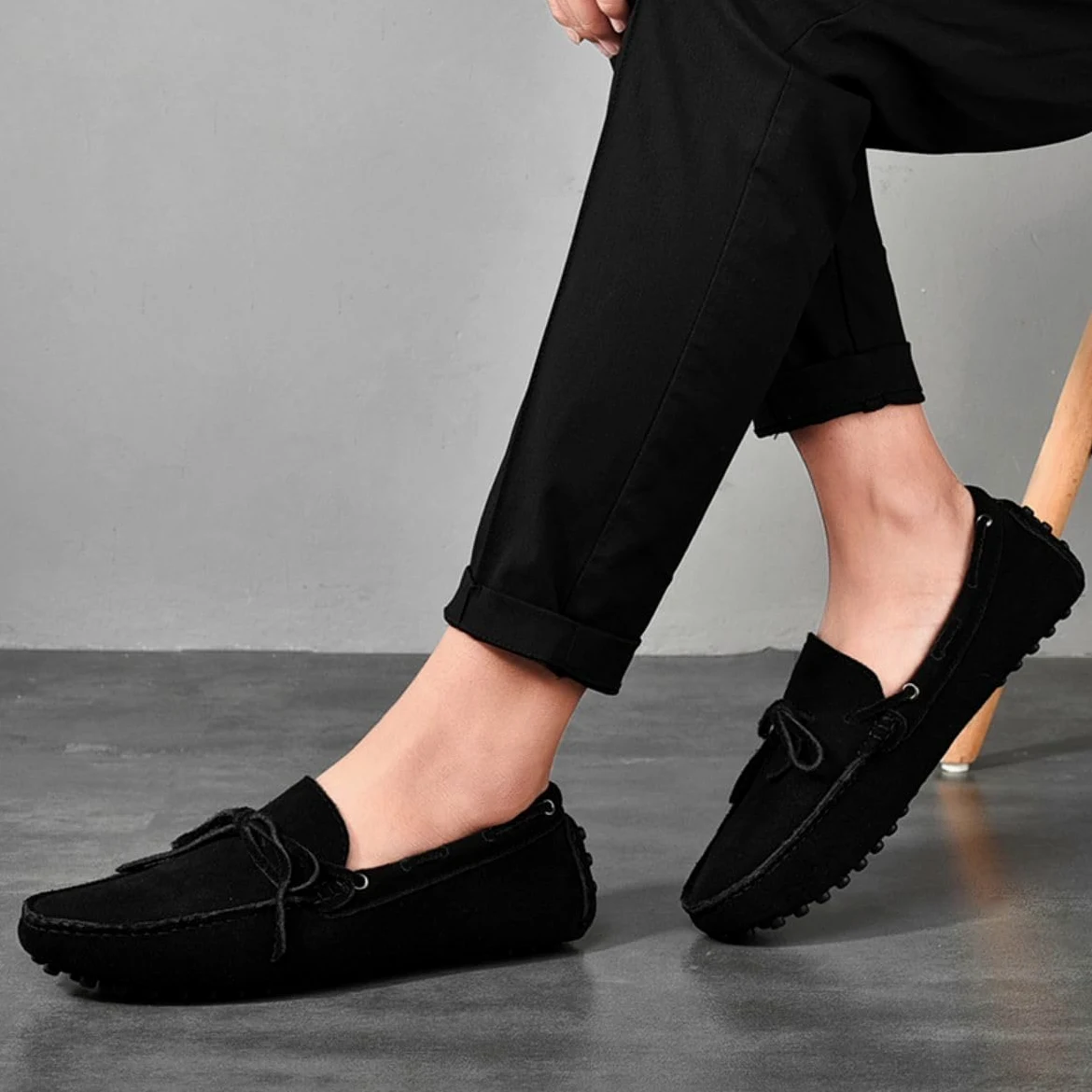 Hombres Elegante Hebilla Mocasines Comodidad Ante Zapatos de Conducir Estiloso Pantuflas Holgazanes Slip On Verano Plano Cuero Zapatos de Conducción 38-49 EU