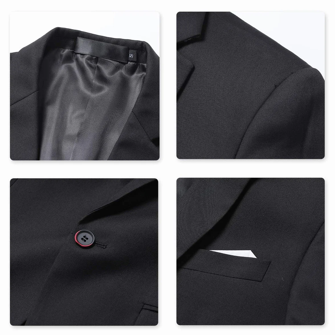 Allthemen Traje de Hombre de 2 Piezas Monocolor con un botón y Abertura en la Parte Trasera (Blazer + Pantalones)