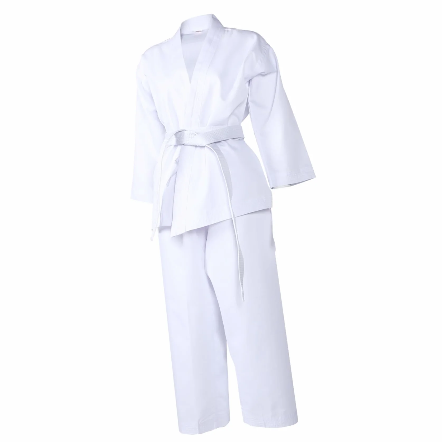 COLLBATH Uniforme de Entrenamiento de Karate Adultos Poliéster Blanco Conjunto Competencia Entrenamiento