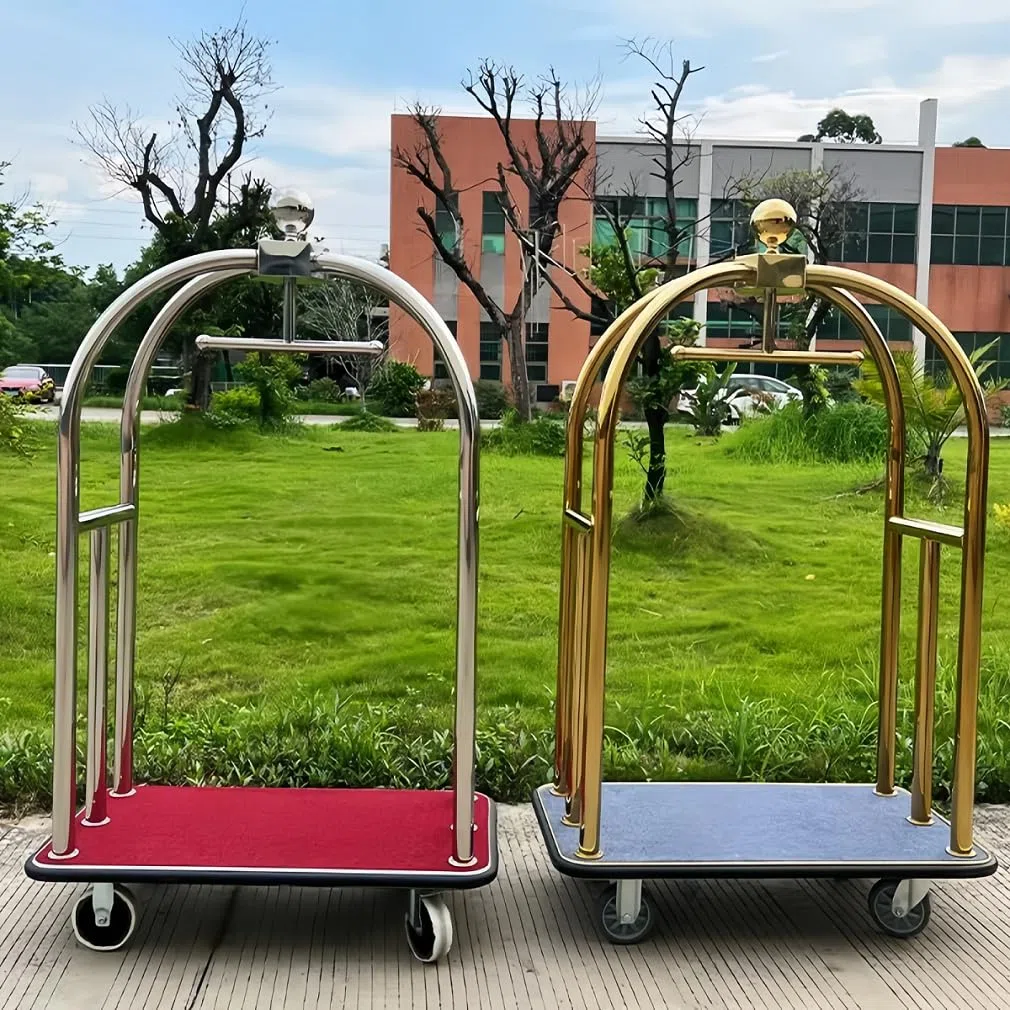 Carro de Equipaje de Hotel/Carrito de Mano, Carro de Hotel orientado al Servicio, Capaz de soportar hasta 1200 Libras, Ruedas de Goma silenciosas de 6 Pulgadas, Adecuado para Grandes recintos