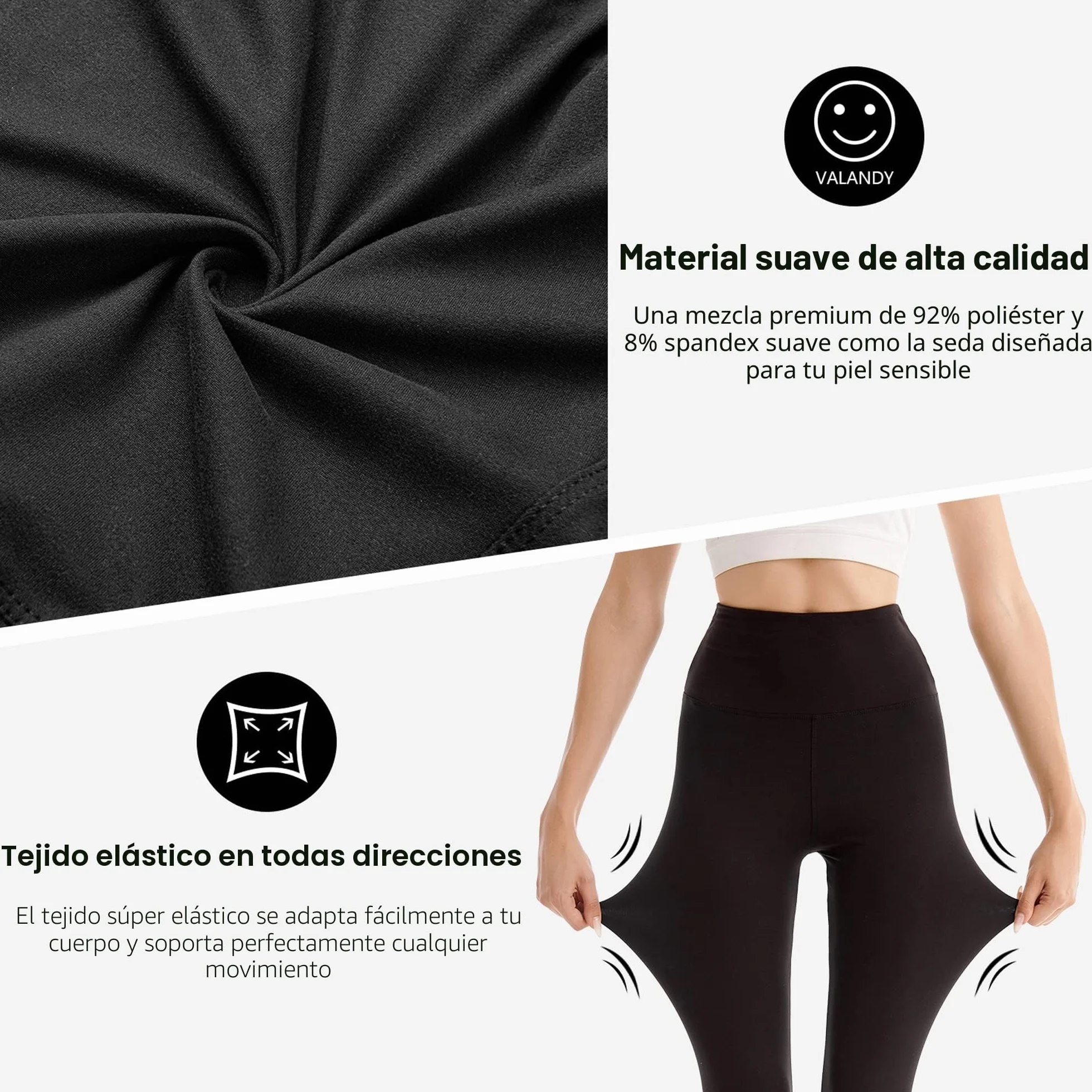SINOPHANT Leggings Mujer Cintura Alta Control Abdomen Opacos Elásticos Suaves