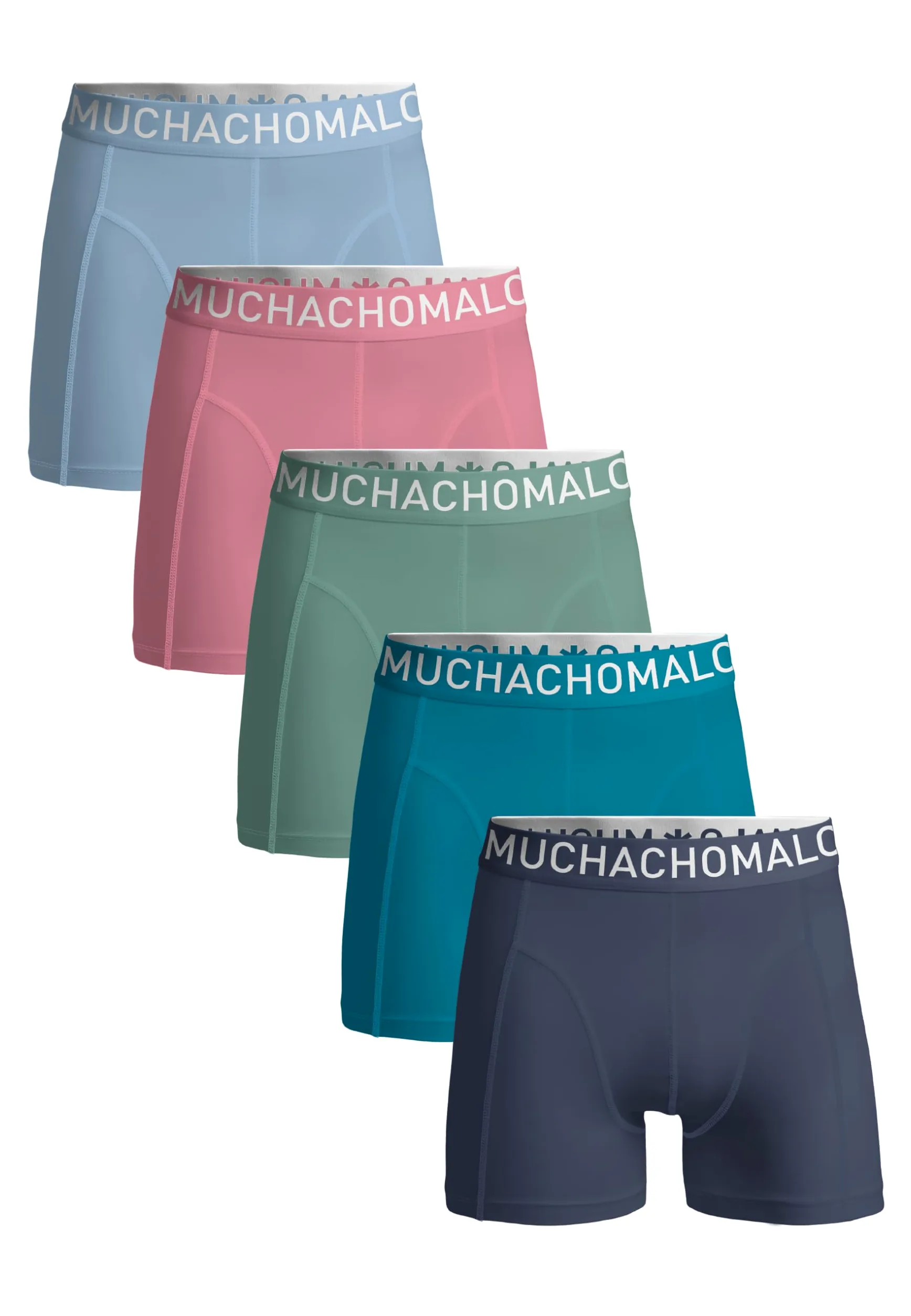 Muchachomalo Calzoncillos tipo bóxer para hombre, de algodón liso, paquete de 5 unidades, con ajuste clásico, con cintura elástica