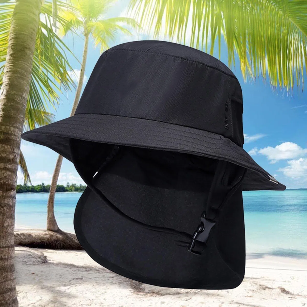 Gorro de Pescador de Correas de Barbilla Pescador para Turismo Deportes Acuáticos, negro, universal