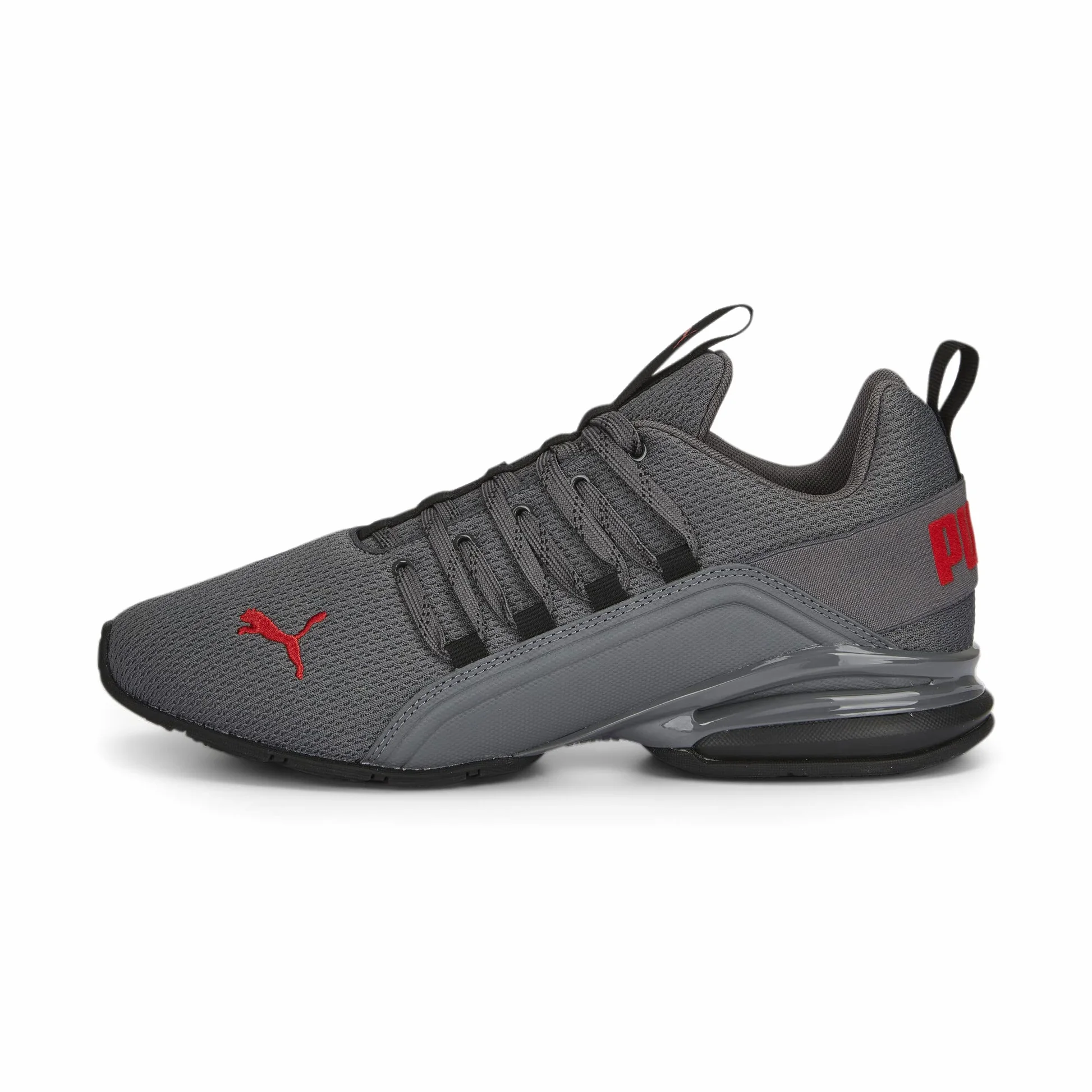 PUMA Zapatillas de Running Hombre Axelion Refresh 41, Black Cool Dark Gray Red