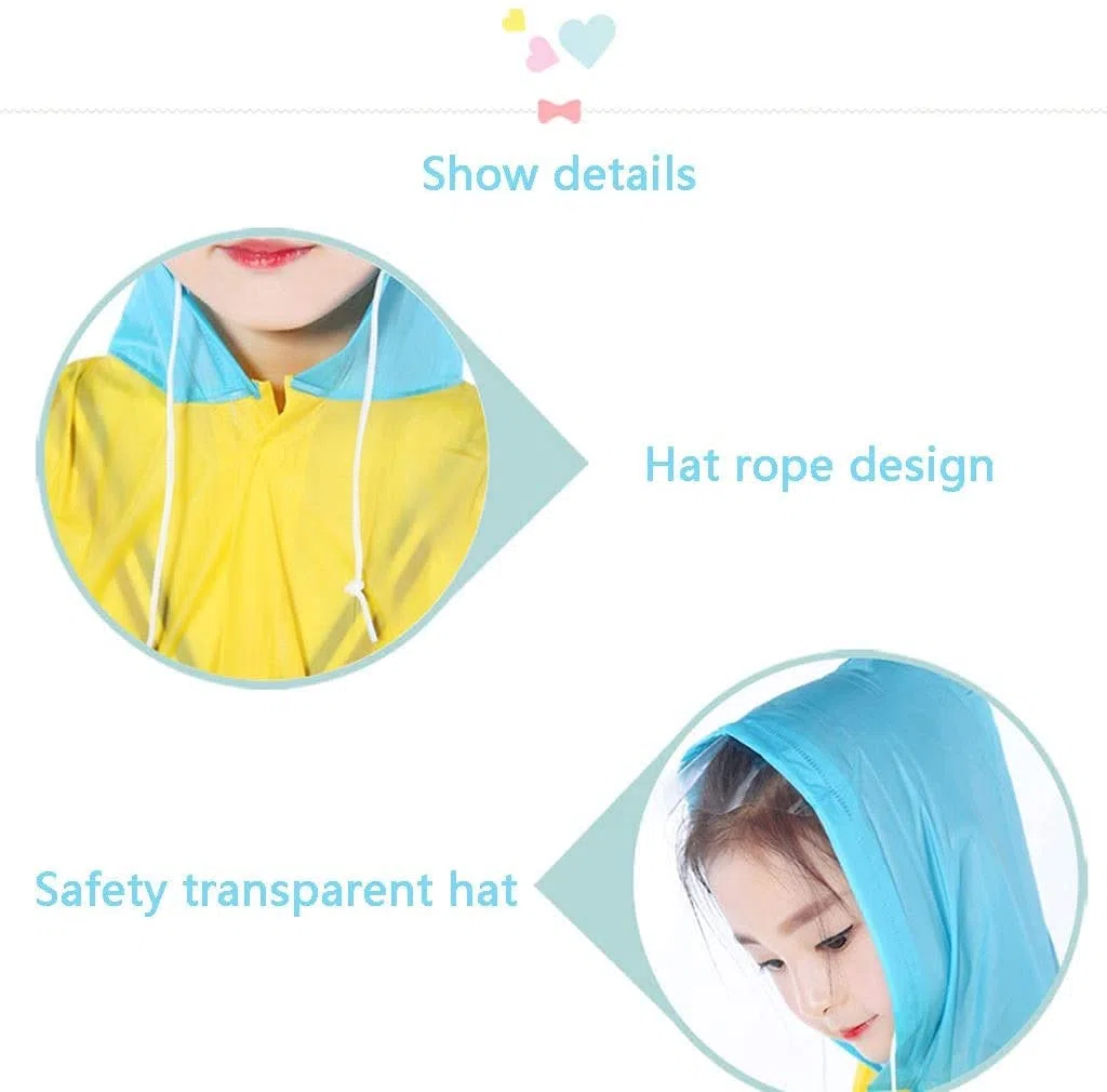 GerRit Chubasquero para niños Poncho de lluvia, impermeable con capucha para niños y niñas, adecuado para viajes, camping, deportes al aire libre 7,28 (color: azul, tamaño: extragrande)