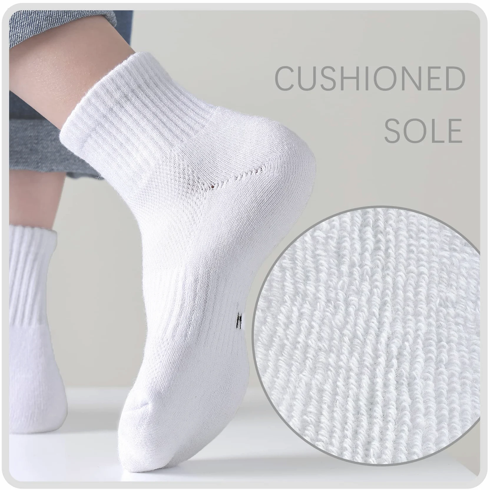 Calcetines tobilleros acolchados para niños, calcetines cortos atléticos para niñas, calcetines de algodón para niños, jóvenes, deportes, 10 pares