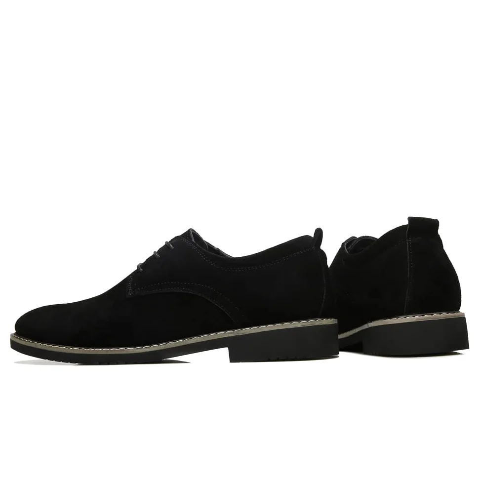Zapatos Oxford de ante para hombre, estilo clásico británico, mocasines con borlas para uso casual y de negocios, suela suave para conducir, Negro -, 42 EU
