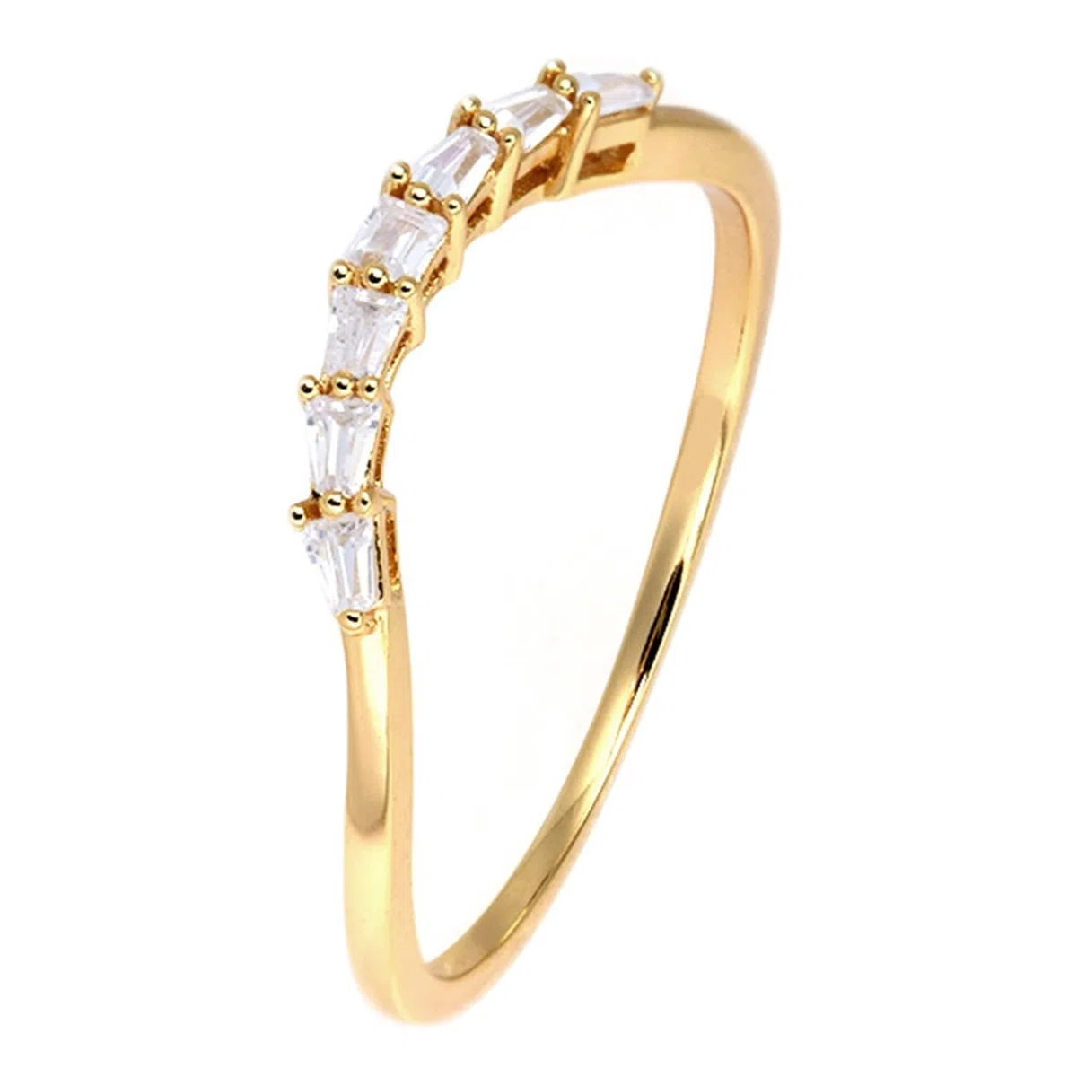 Anillo de compromiso de oro amarillo Au 375/585/750, trapezoidal, moissanita, filigrana, chic